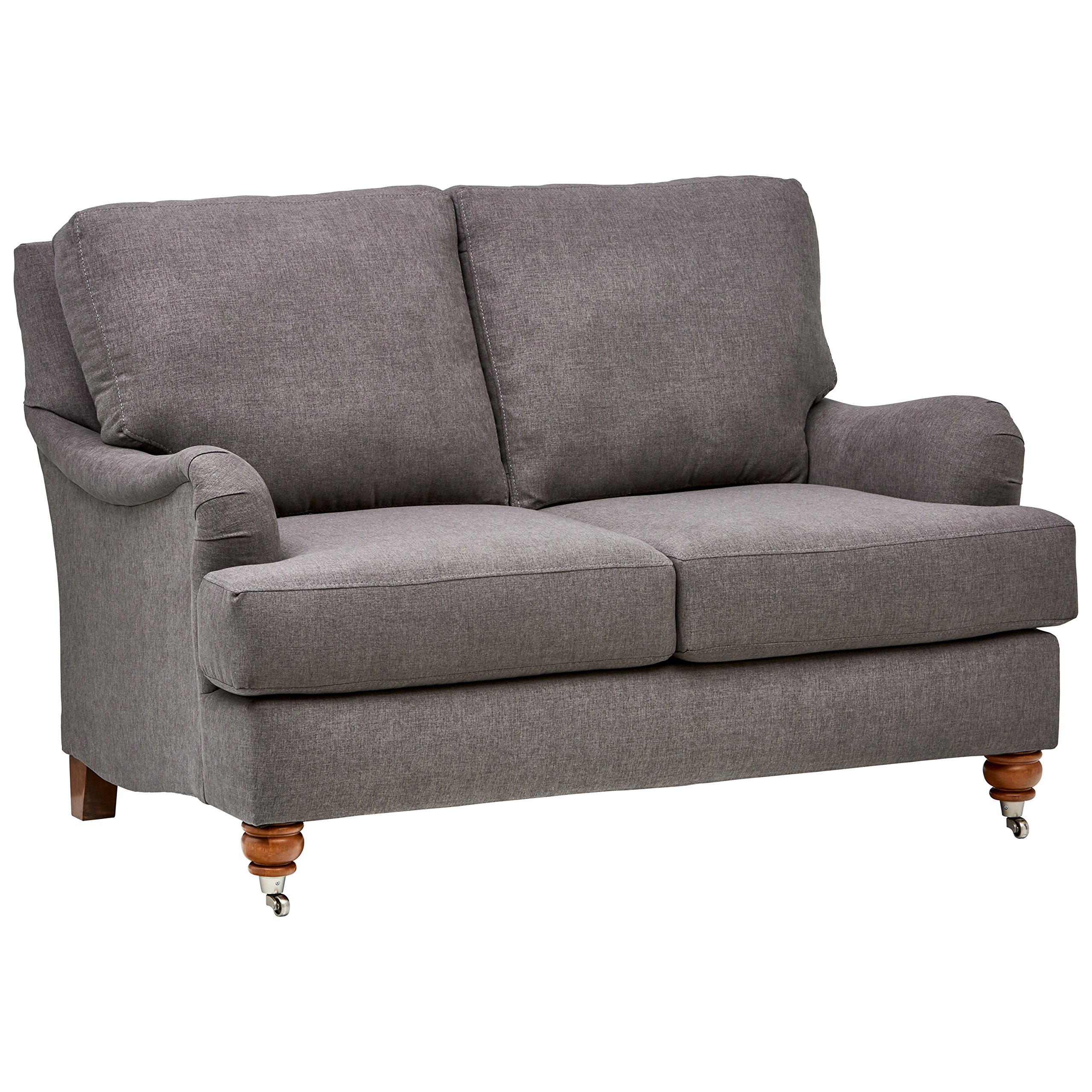 Amazon Brand – Stone & Beam Brandeberry Farmhouse Charles of London Loveseat, 58"W, Charcoal