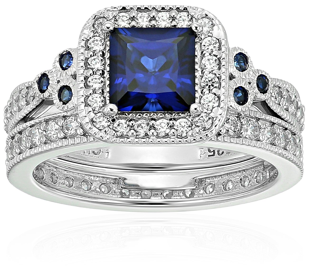Platinum or Gold Plated Sterling Silver Ring with Swarovski Crystals