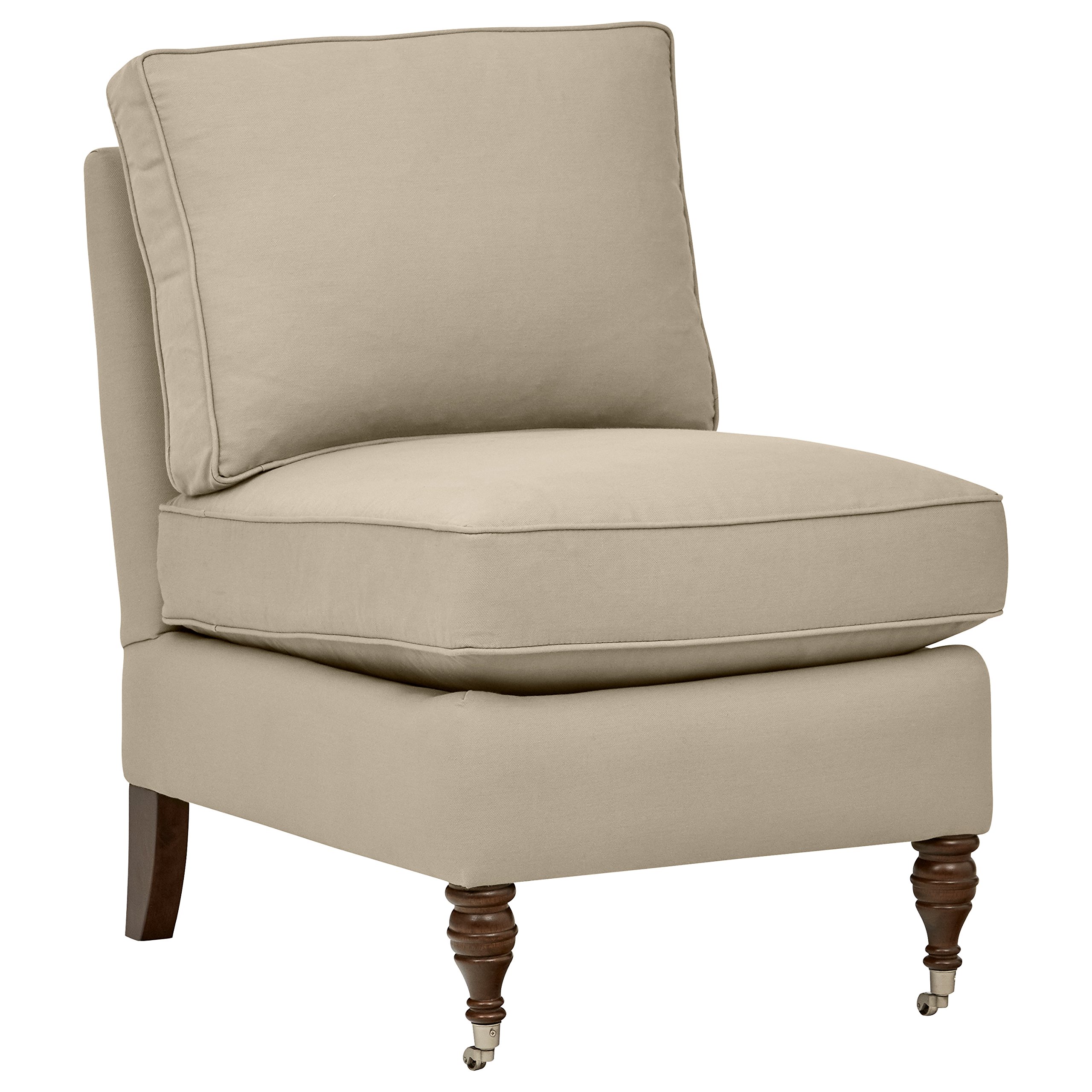 Amazon Brand – Stone & Beam Elmore Pillow-Top Armless Chair, 24"W, Cocoa