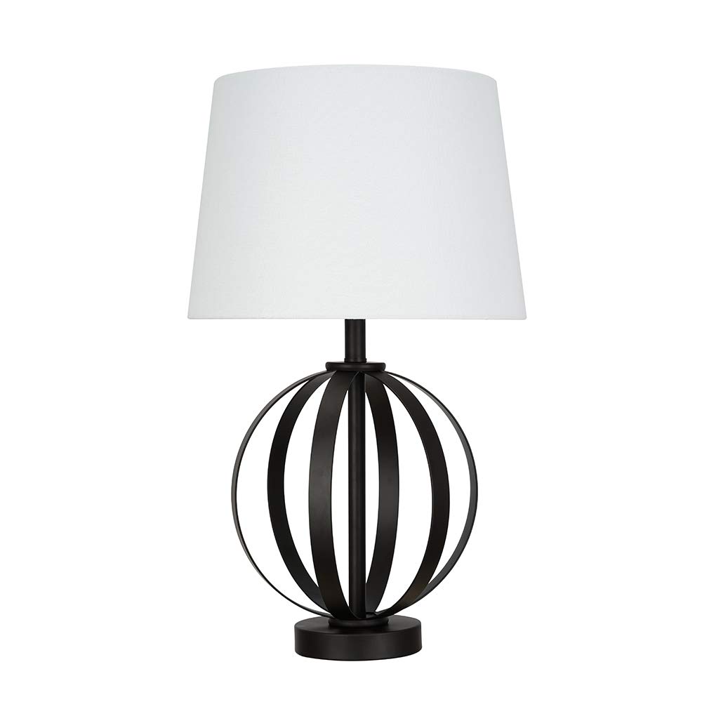 Amazon Brand – Ravenna Home Round Base Table Lamp with LED Light Bulb, 20"H, Dark Bronze