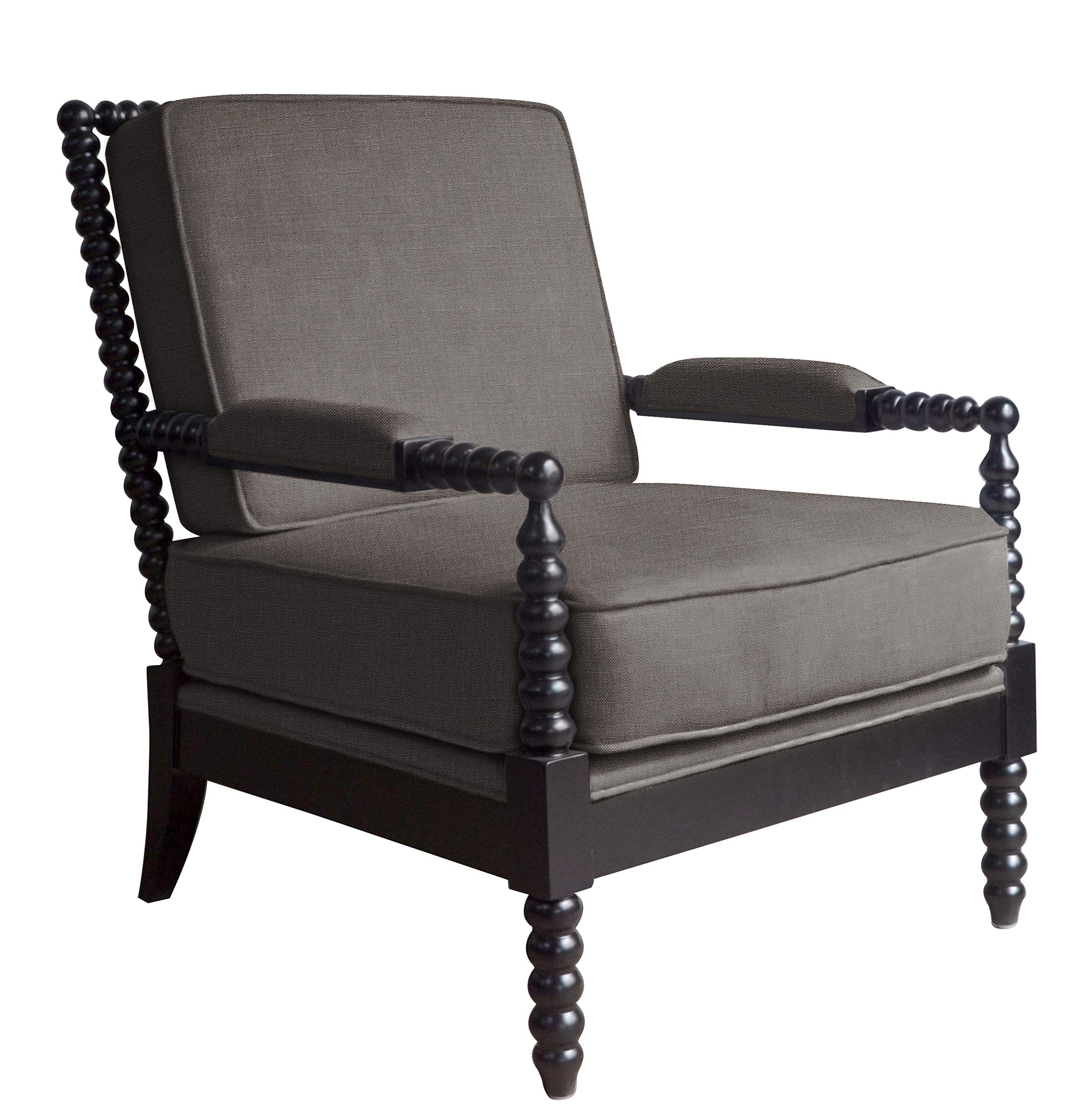 Amazon Brand – Ravenna Home Belgrove Modern Wood Spindle Frame Accent Chair, 26.37"W, Slate