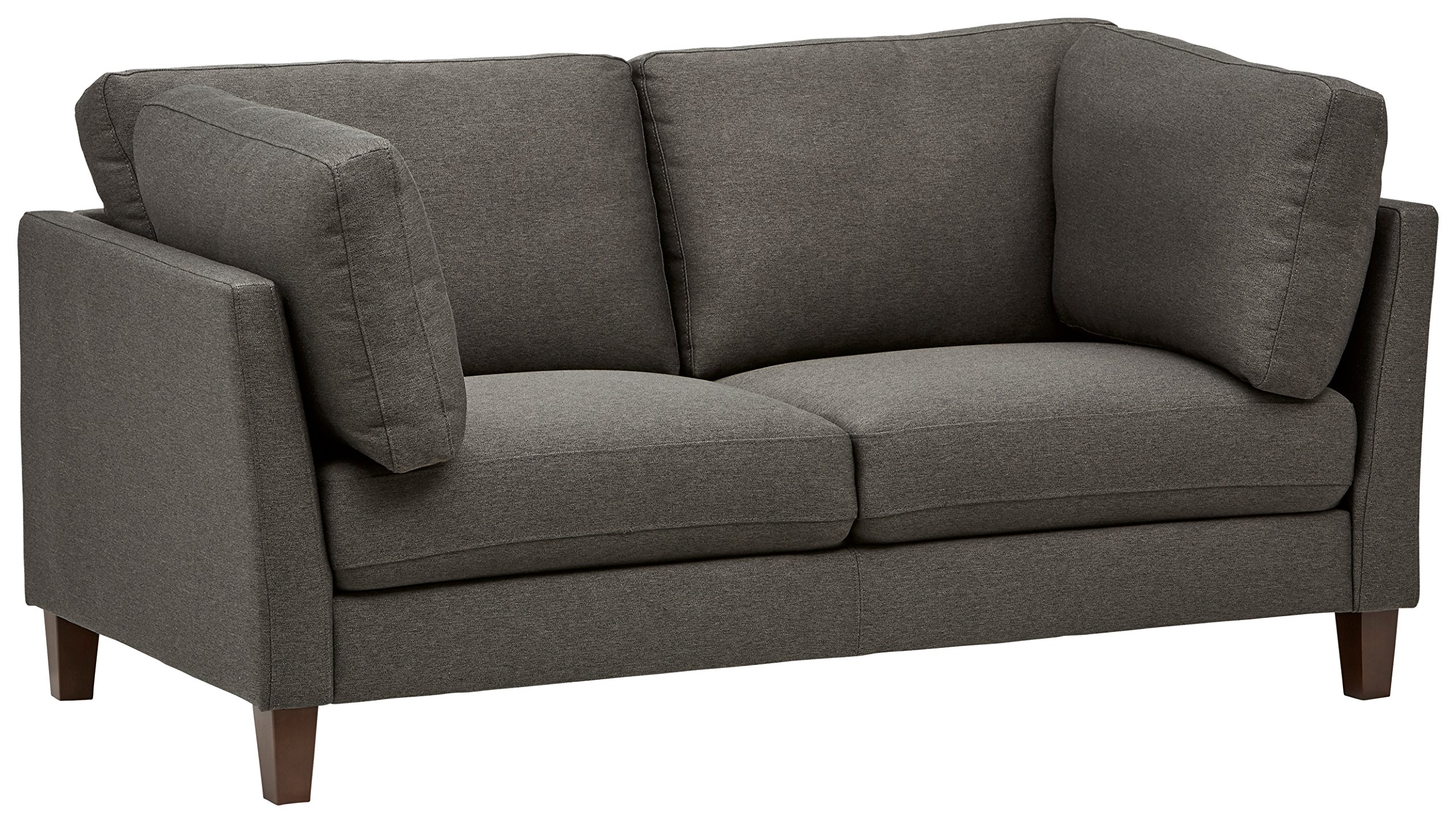 Amazon Brand – Rivet Midtown Contemporary Upholstered Loveseat Sofa, 68.5"W, Charcoal