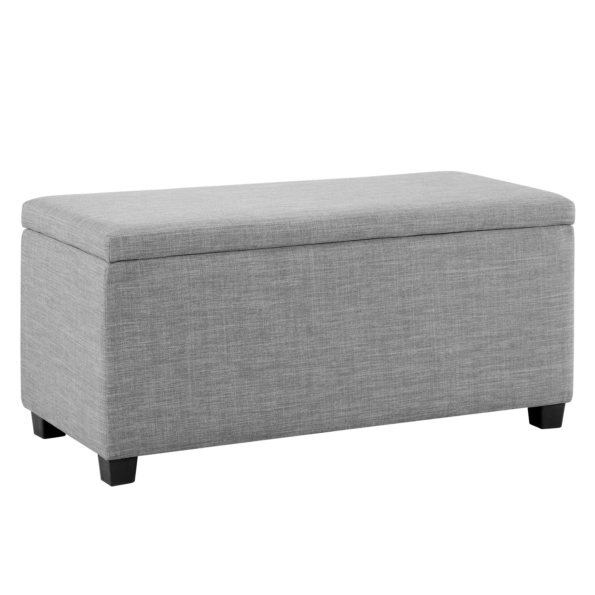 AmazonBasics 35.5"L Storage Bench Ottoman, Light Grey