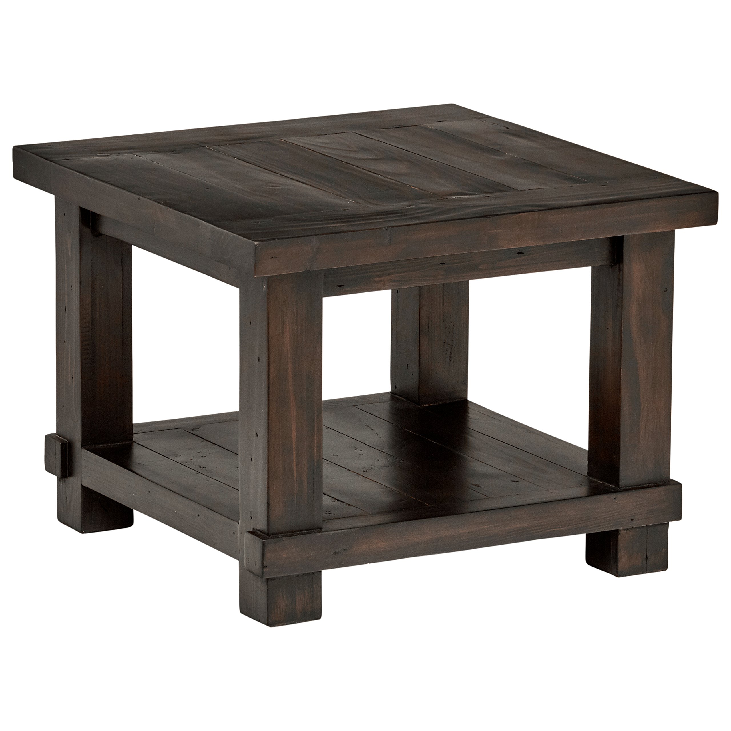 Amazon Brand – Stone & Beam Ferndale Rustic Reclaimed Pine Side End Table, 24"W, Espresso