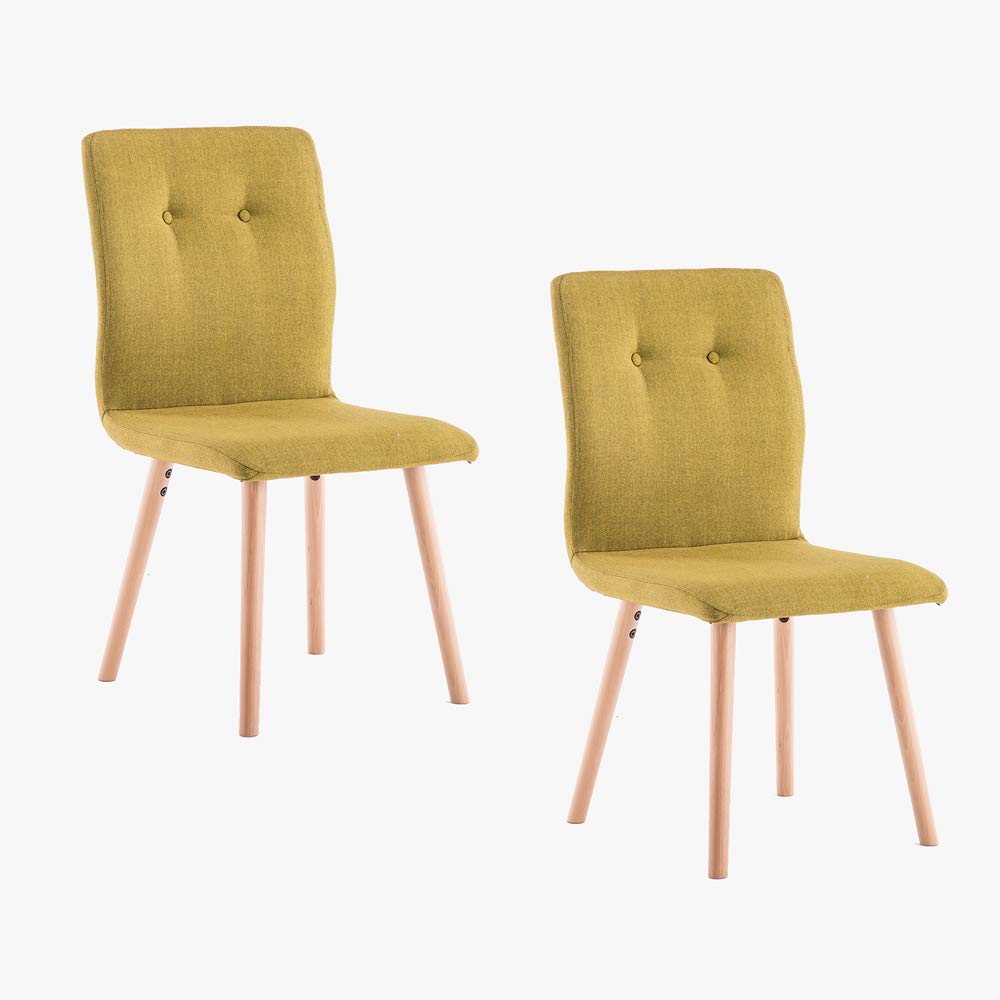 Marchio Amazon - Movian Wye - Sedie da pranzo, colore giallo mostarda, set da 2