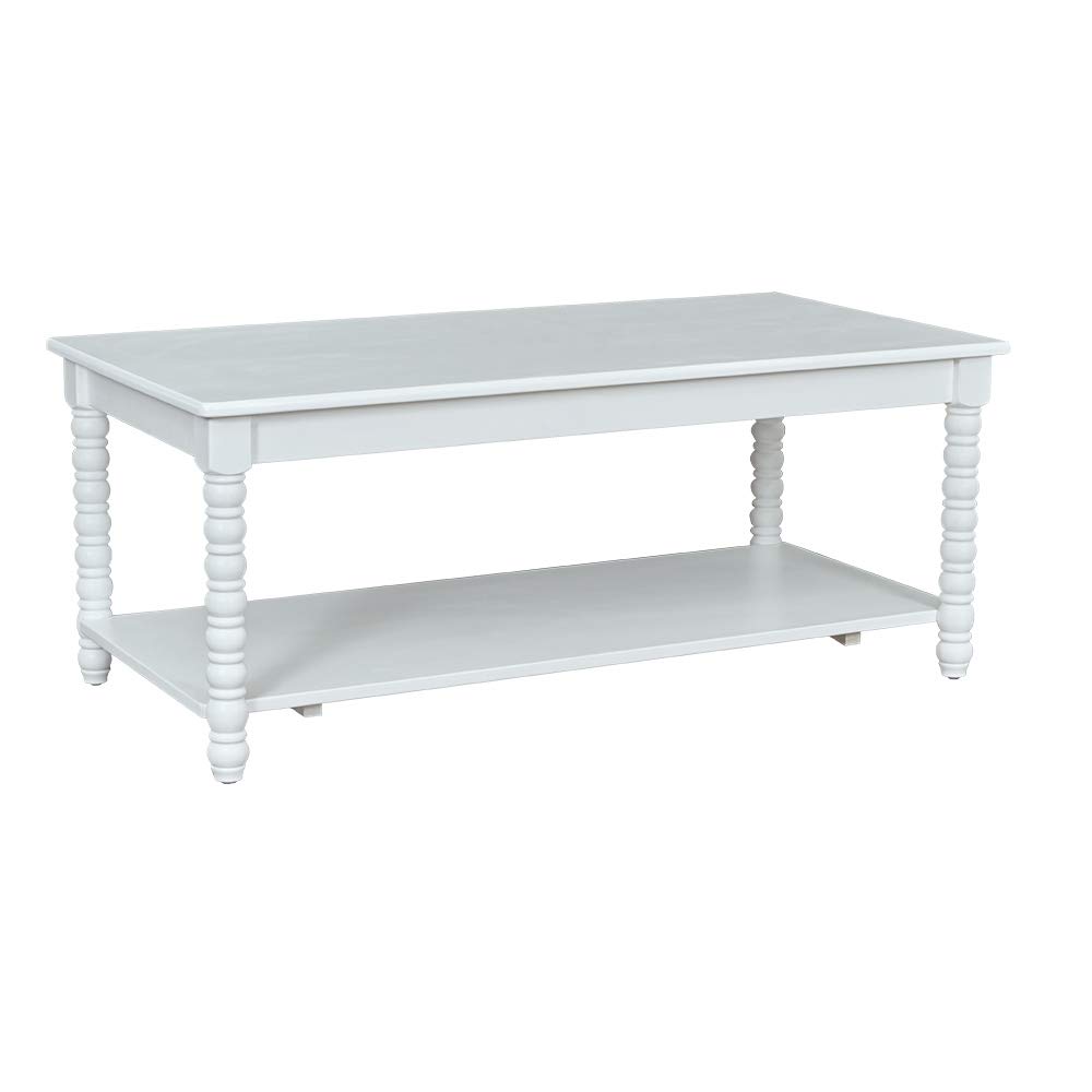 Amazon Brand – Ravenna Home Traditional Solid Pine Coffee Table, 23.62"W, White