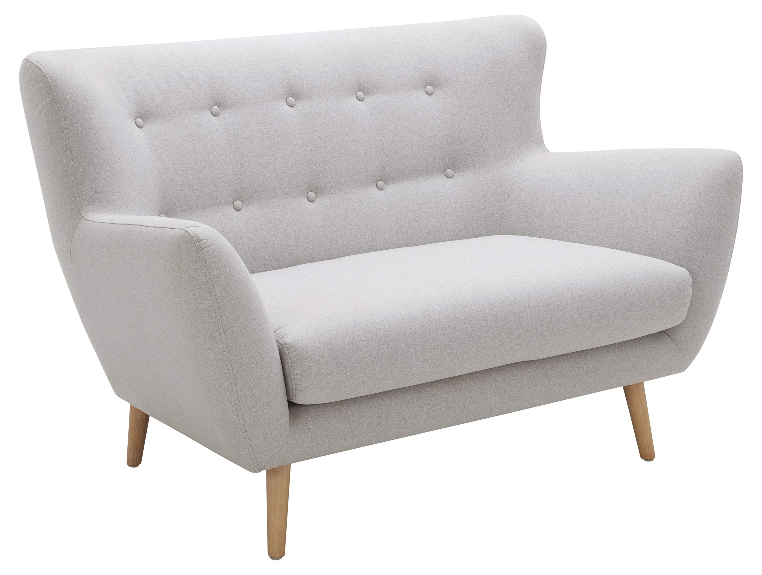 Amazon Brand – Rivet Isabelle Mid-Century Modern Loveseat with Tapered Wood Legs, 55"W, Felt Grey