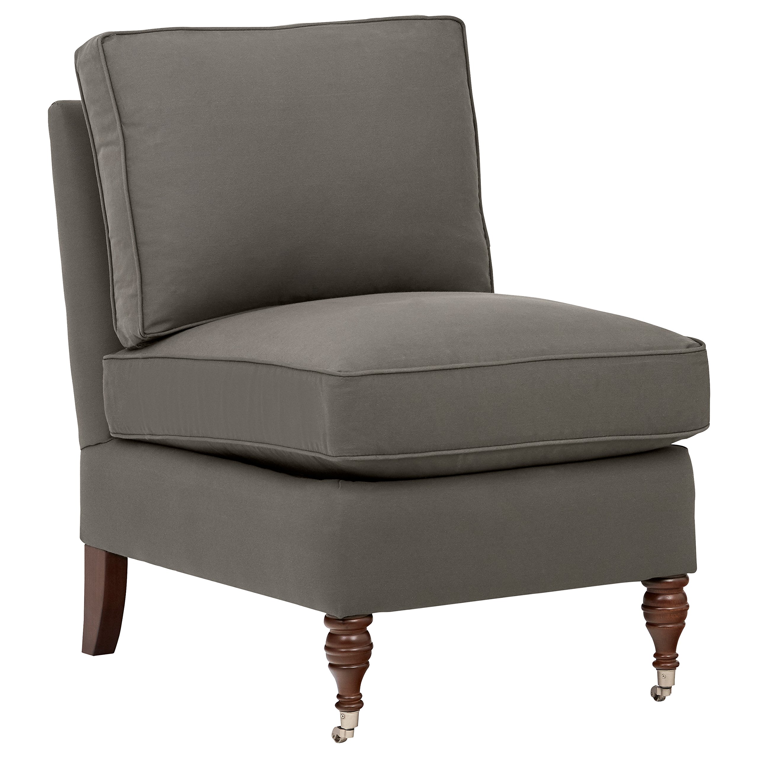 Amazon Brand – Stone & Beam Elmore Pillow-Top Armless Chair, 24"W, Iron