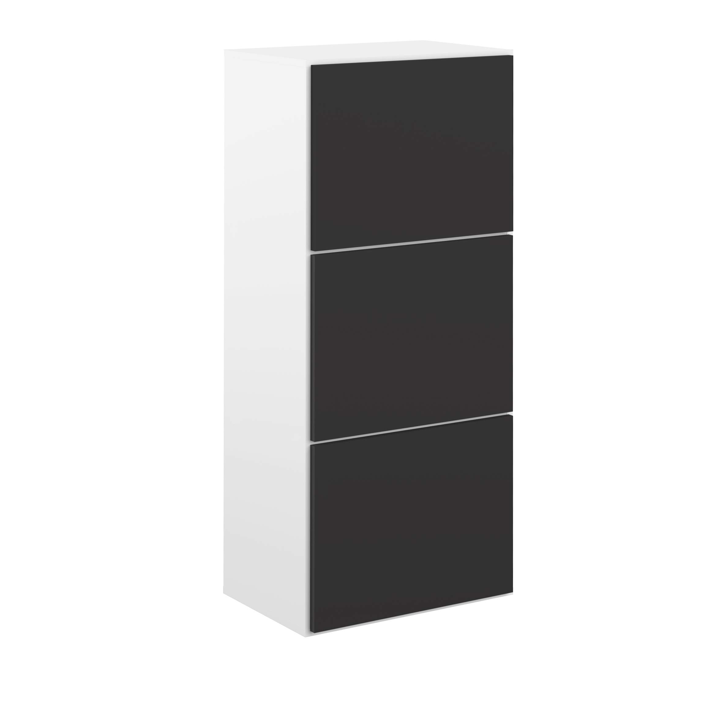 Movian Odiel - Armario zapatero, 50 x 33.1 x 118.7 cm (largo x ancho x alto), blanco y negro