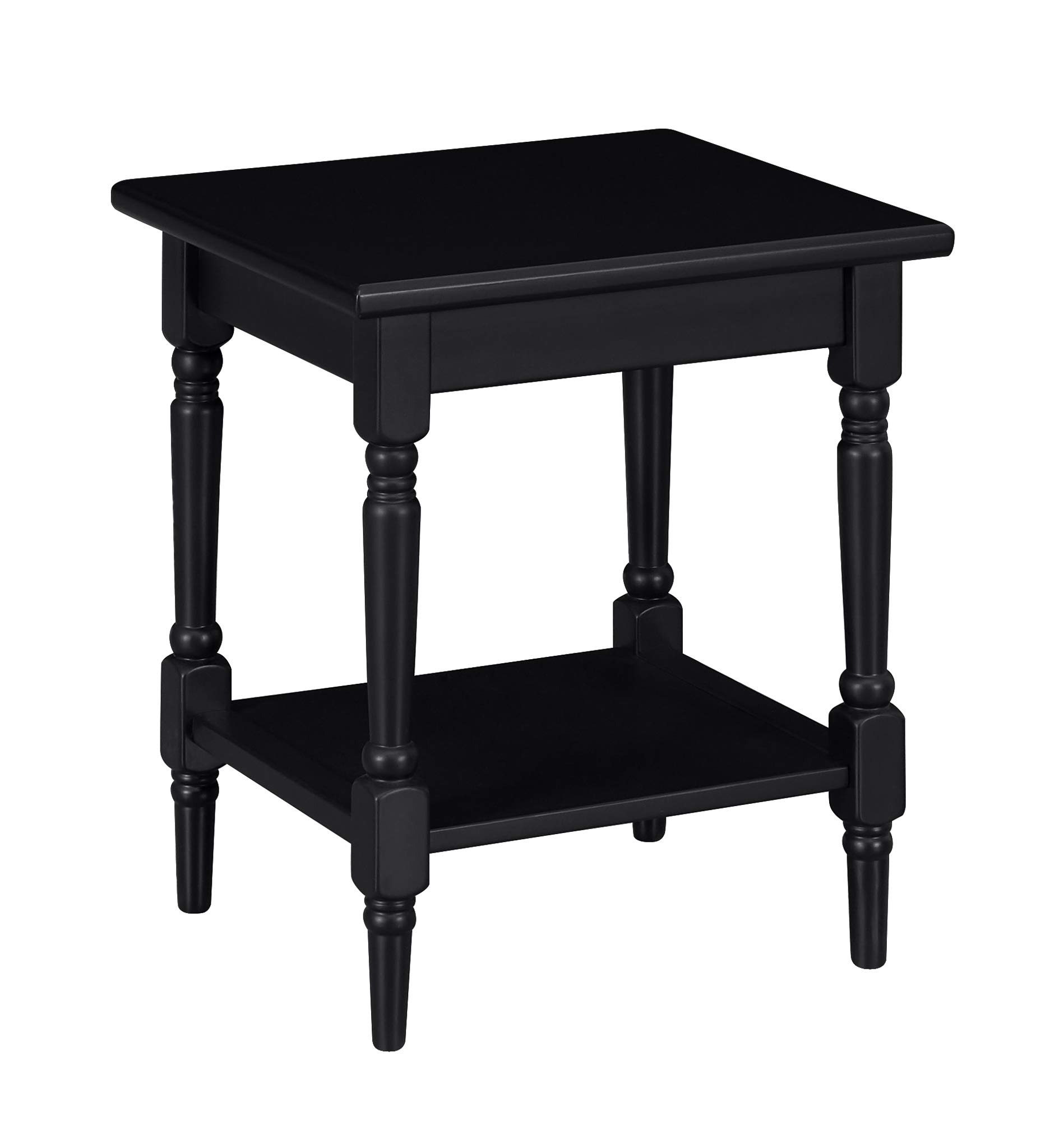Amazon Brand – Ravenna Home Angela Modern Turned Leg Side End Table, 20"W, Black