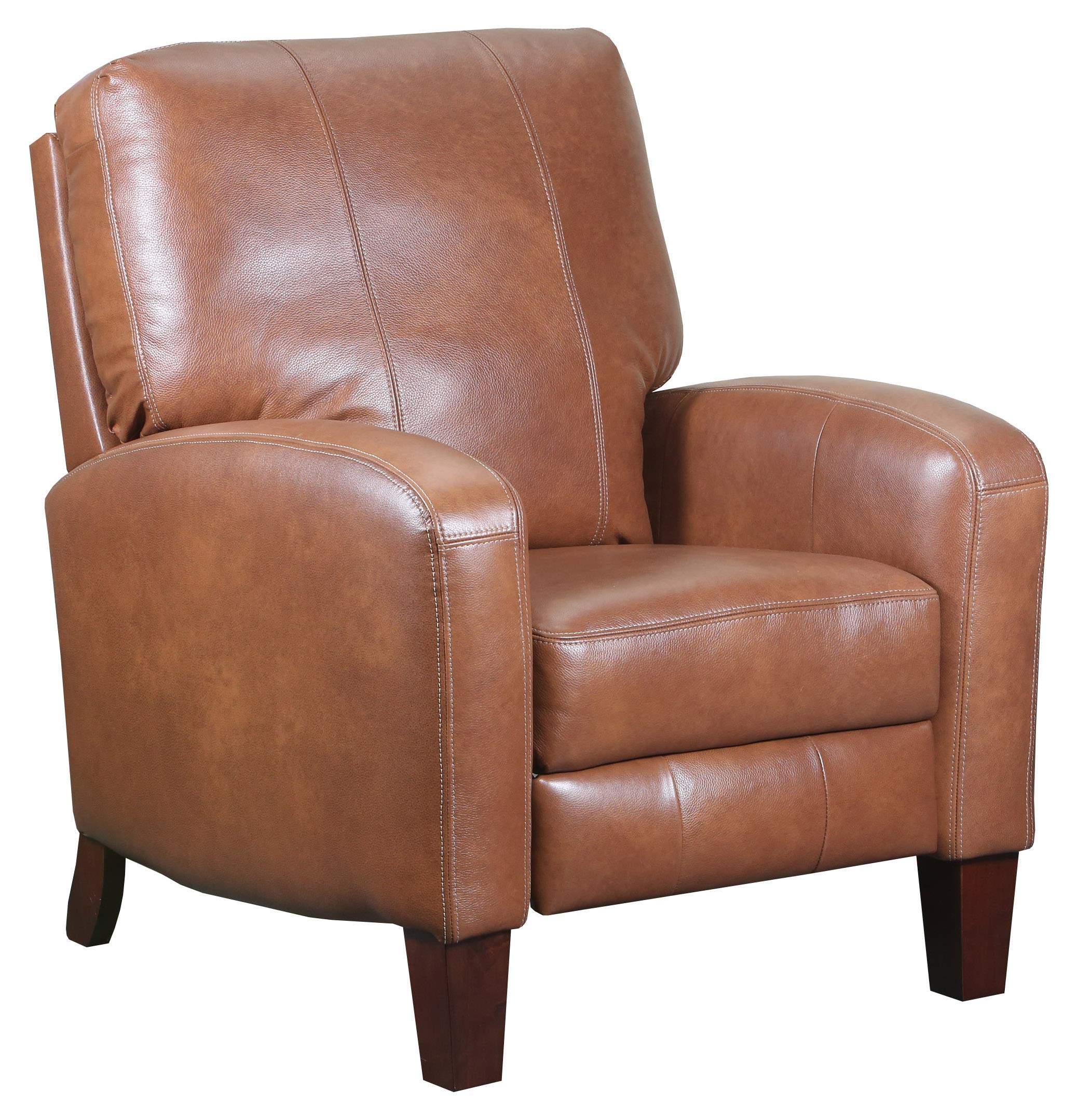 Amazon Brand – Stone & Beam Berkley High-Leg Recliner, 39"H, Leather, Amber
