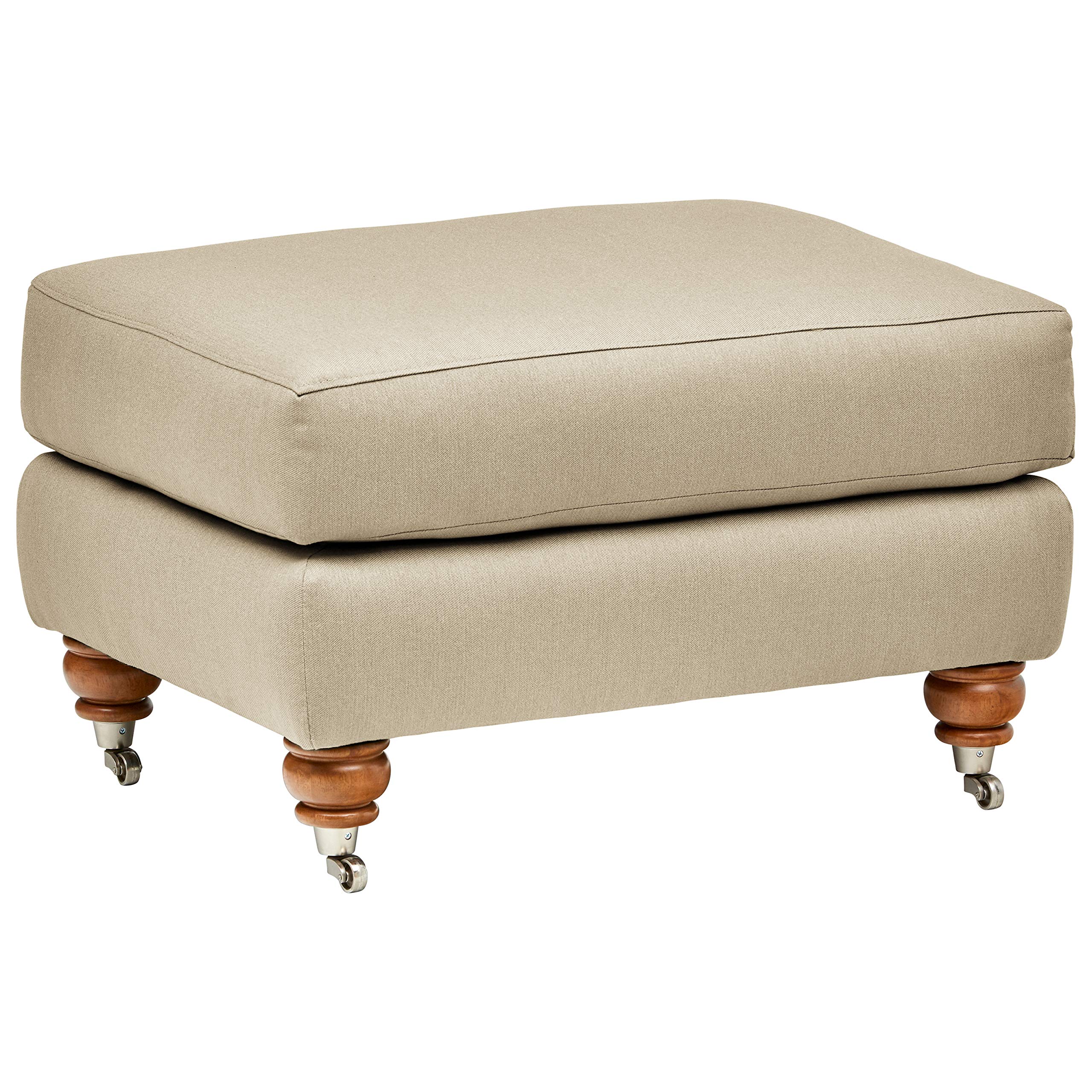 Amazon Brand – Stone & Beam Brandeberry Farmhouse Charles of London Ottoman, 31"W, Sand