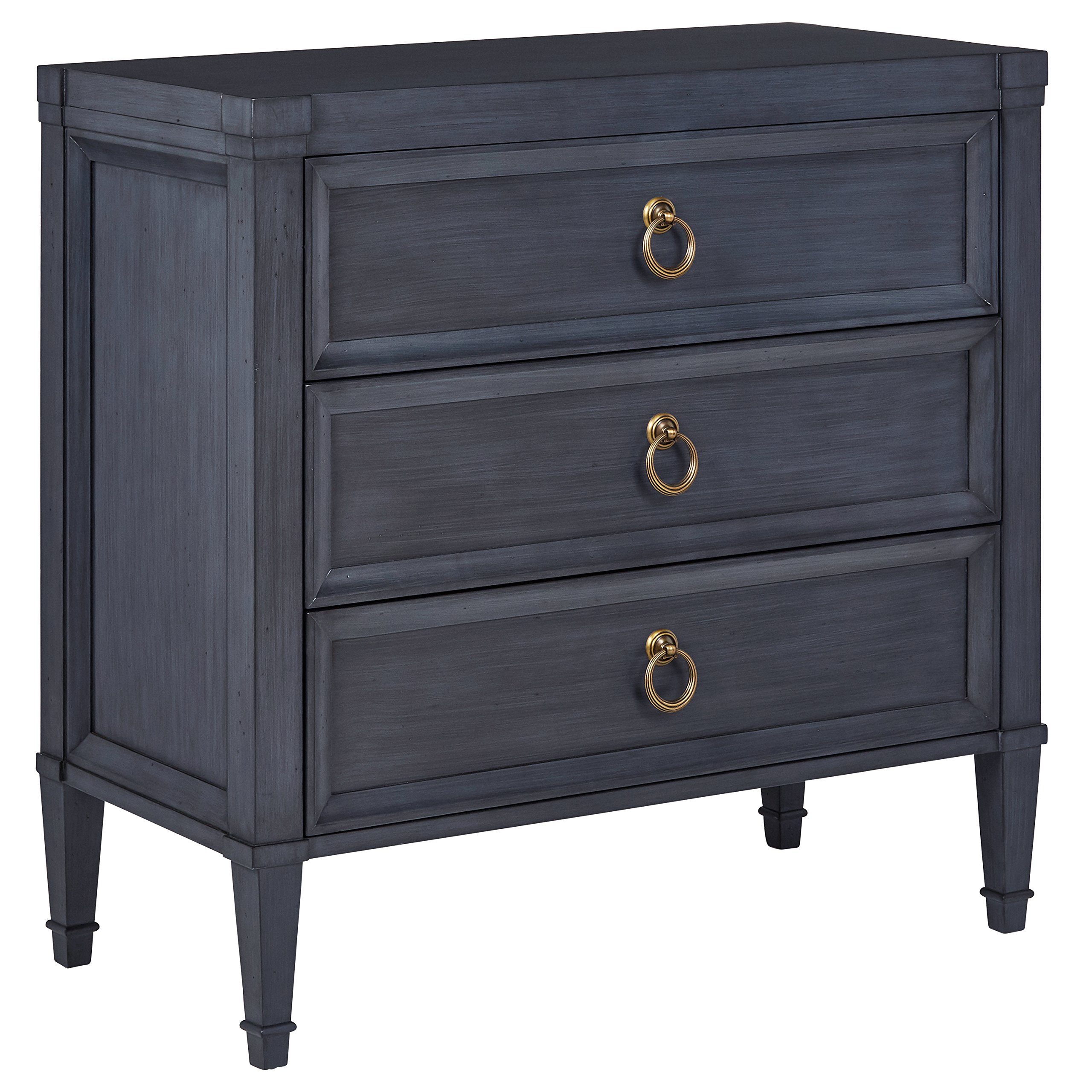 Amazon Brand – Stone & Beam Gould Contemporary Wood Bedroom Dresser Chest, 18", Washed Navy and Gold