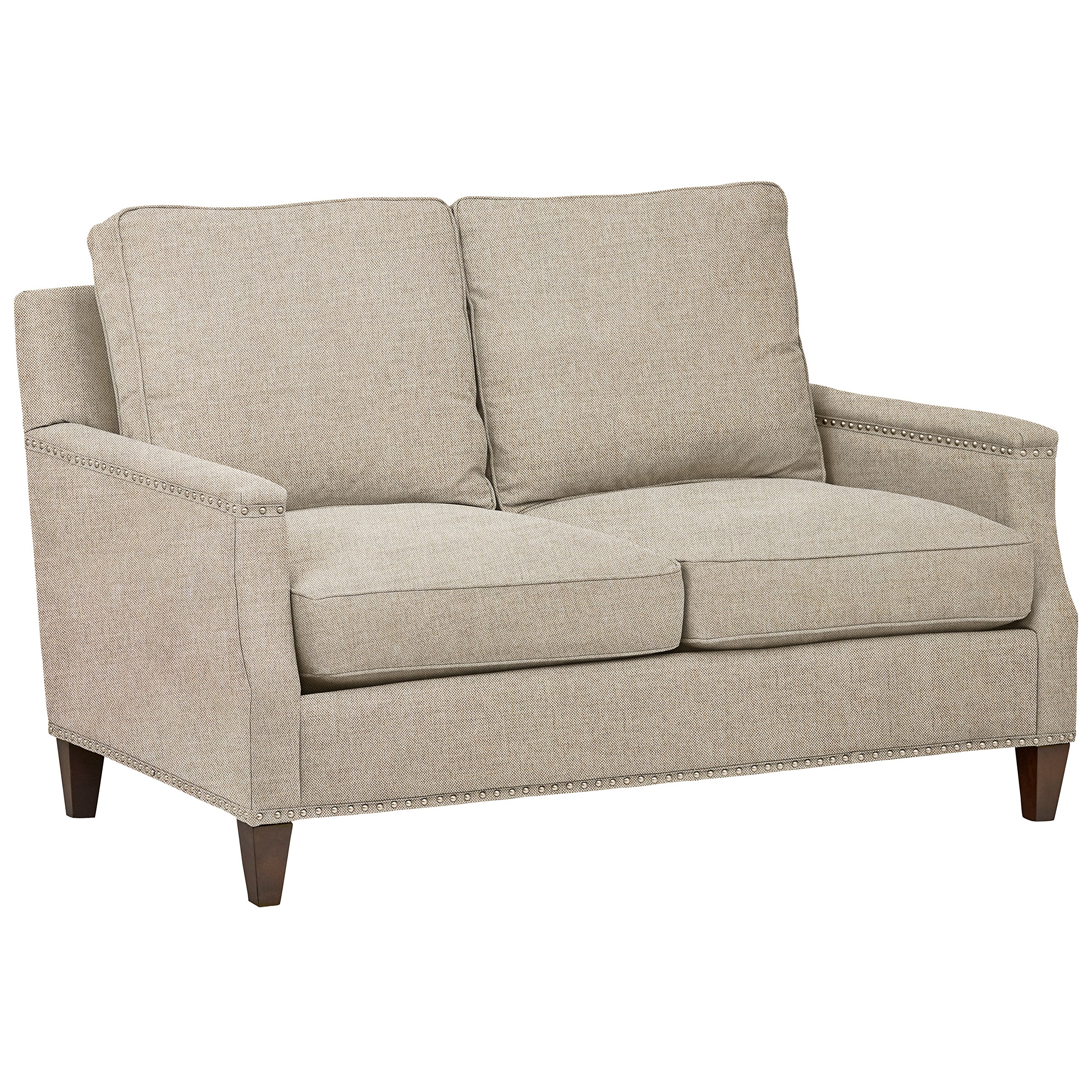 Amazon Brand – Stone & Beam Marin Studded Loveseat, 60"W, Tan