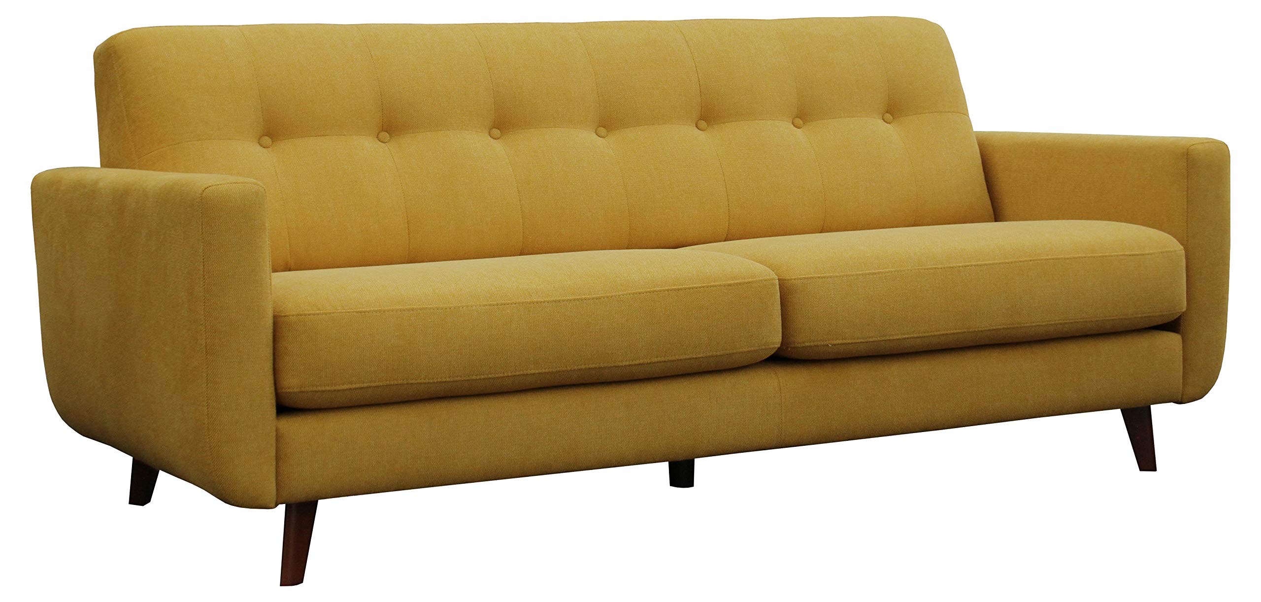 Amazon Brand – Rivet Sloane Mid-Century Modern Sofa with Tufted Back, 79.9"W, Yellow