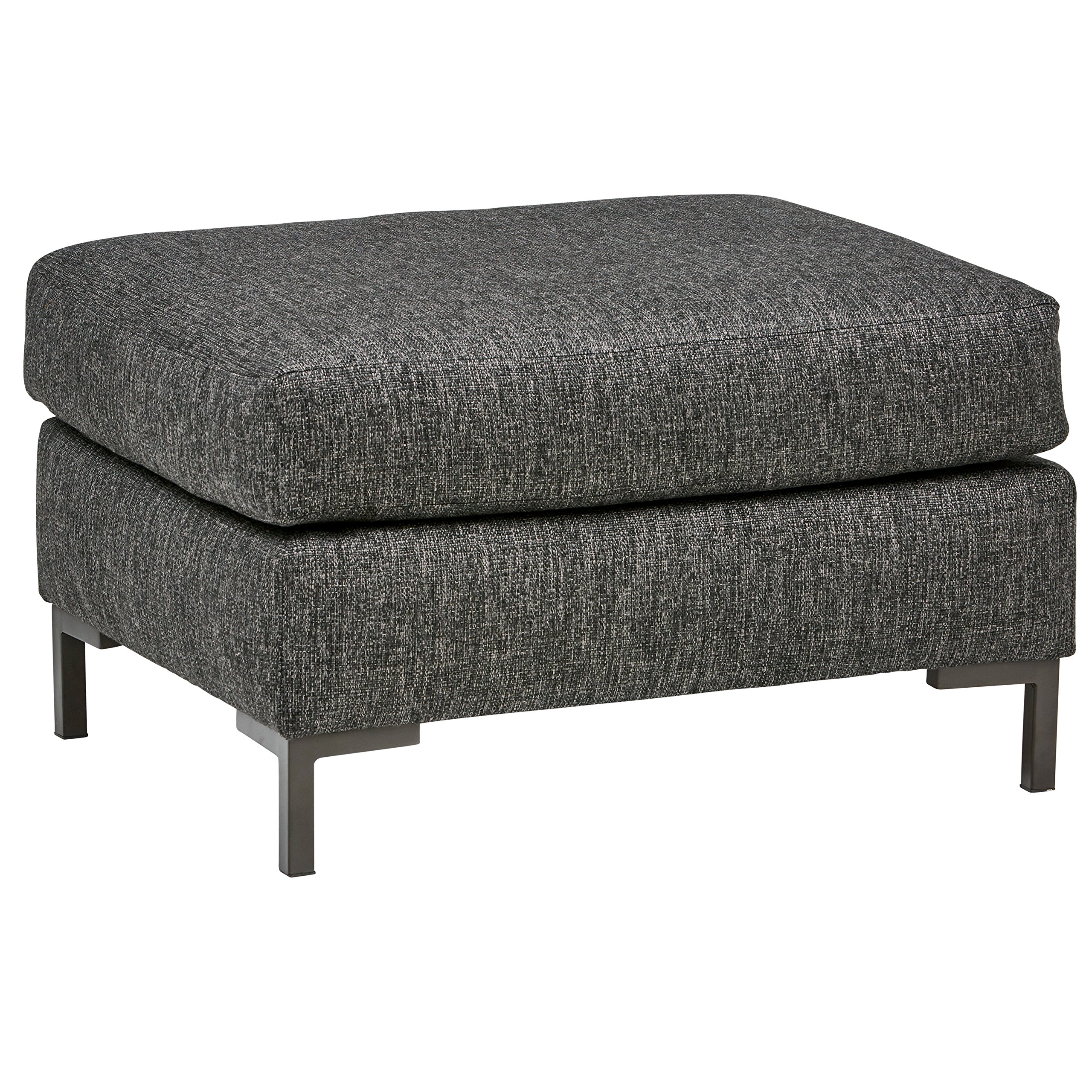 Amazon Brand – Rivet Edgewest Modern Ottoman, 32"W, Charcoal Grey