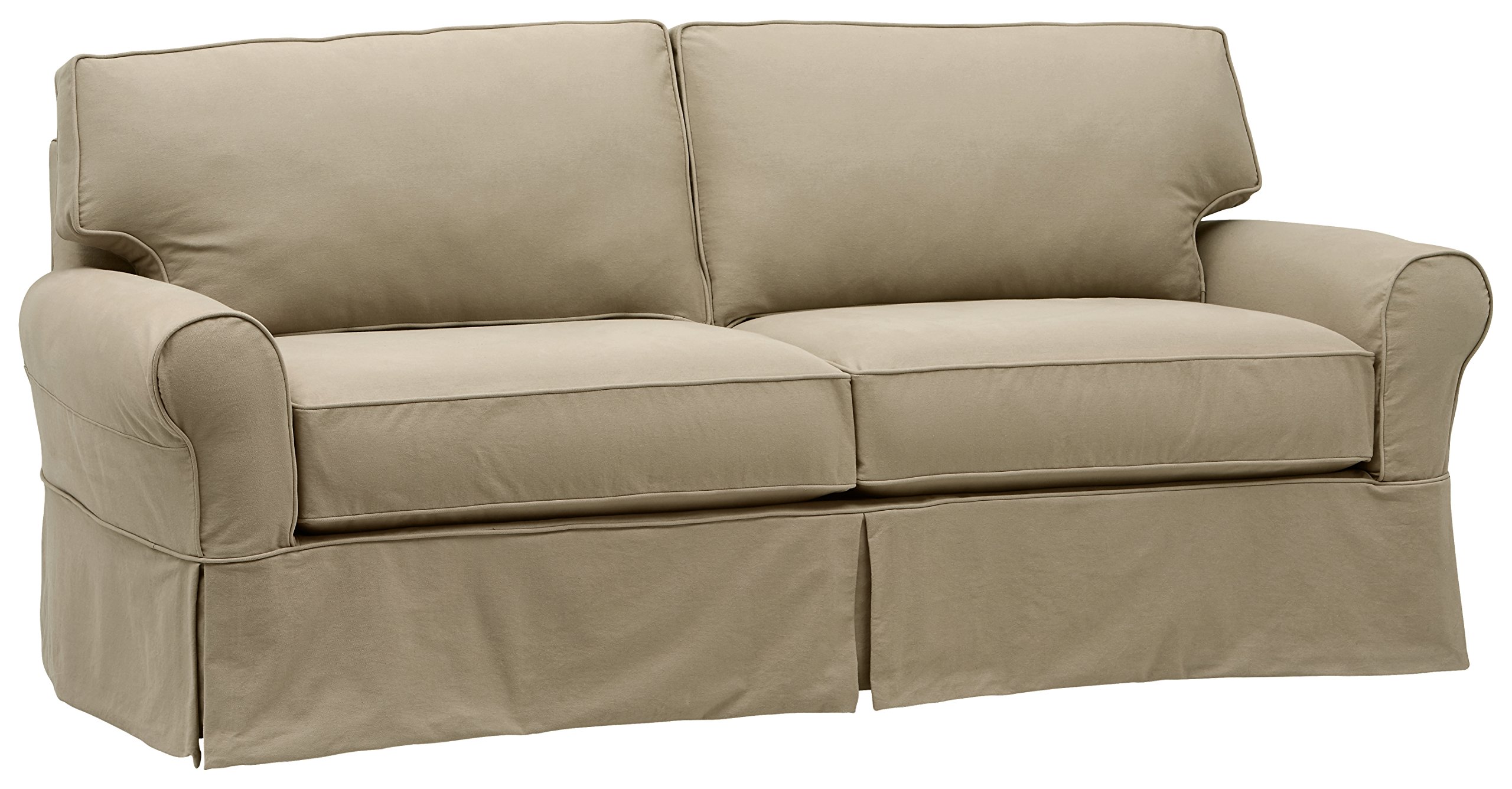 Amazon Brand – Stone & Beam Carrigan Modern Sofa Couch with Slipcover, 88.5"W, Khaki