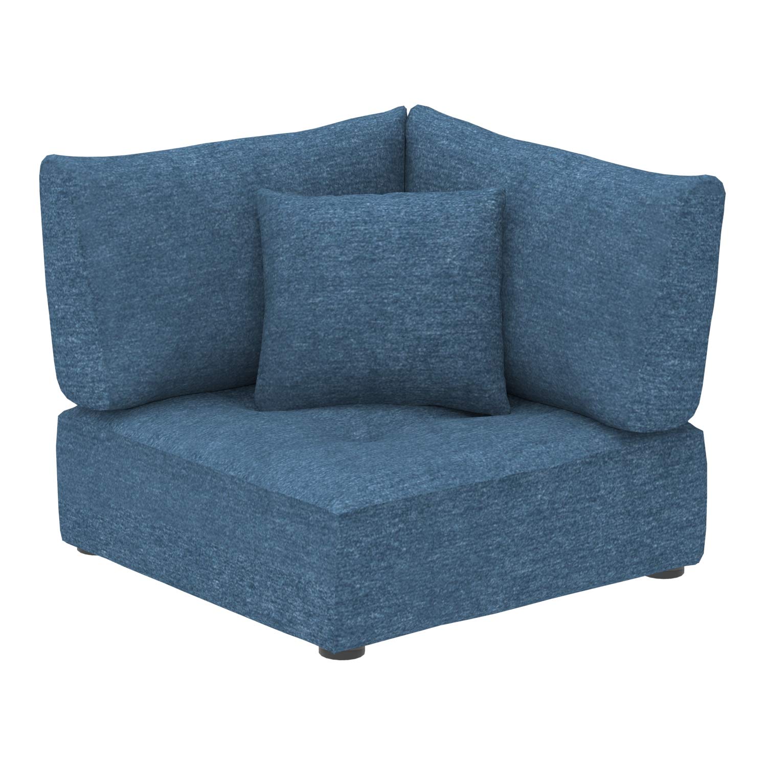 Marque Amazon - Alkove Elvas - Module d'angle pour canapé modulaire avec espace de rangement et coussin additionnel, 100 x 100 cm, Bleu marine