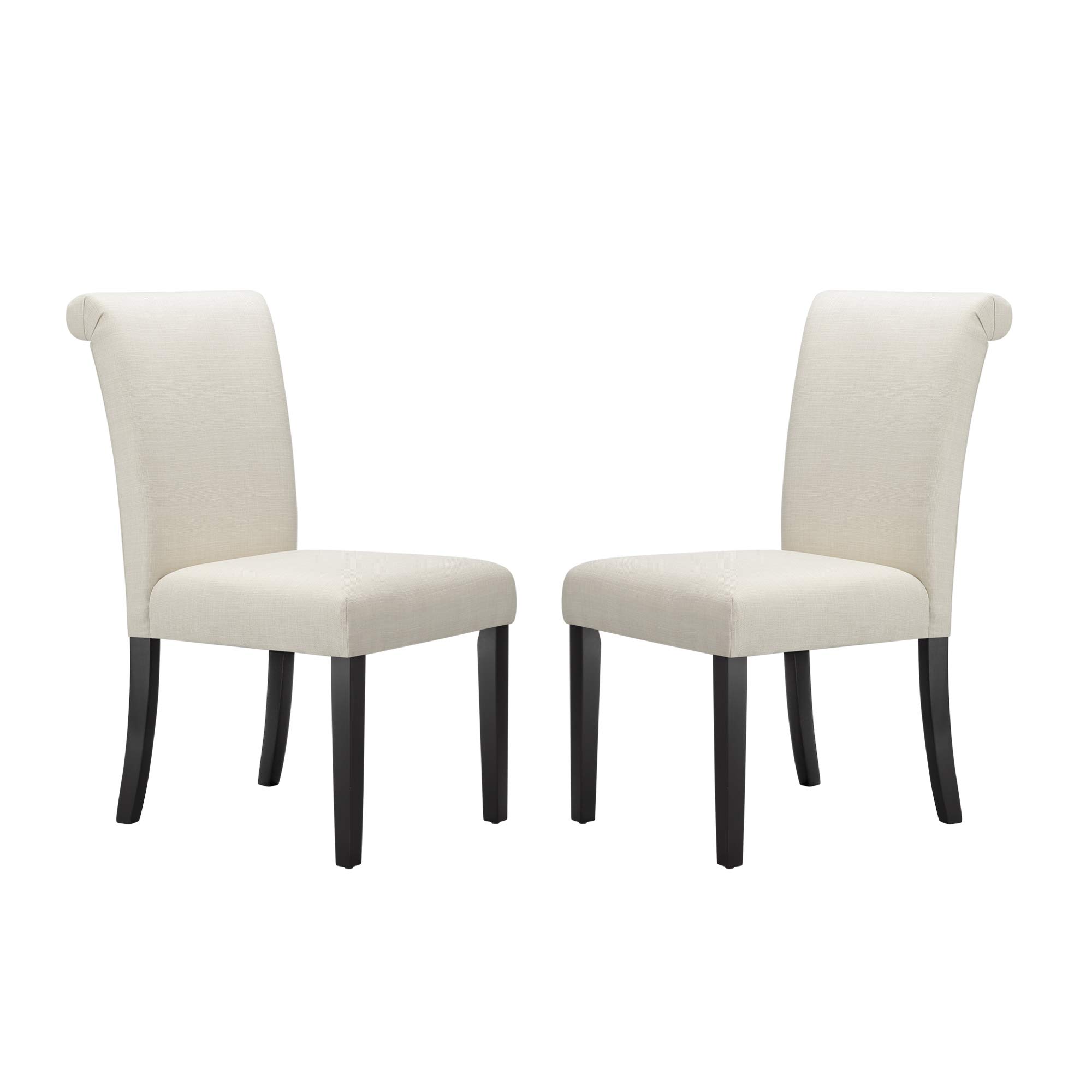 Amazon Brand – Ravenna Home Modern Dining Chair, 36 Inch Height, White, Set of 2