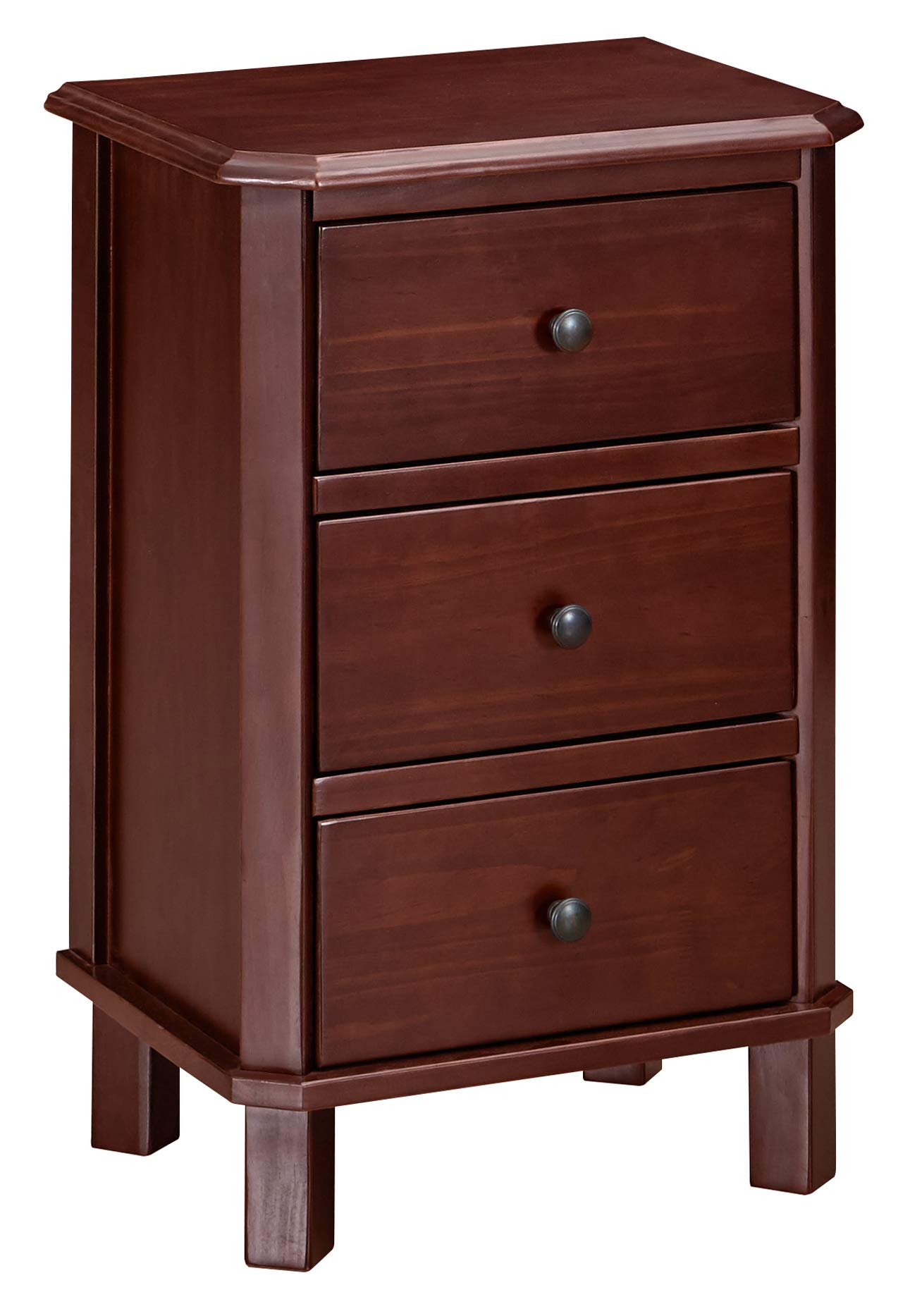 Amazon Brand – Ravenna Home Naomi 3-Drawer Storage Side End Table Nightstand, 17.7"W, Grey