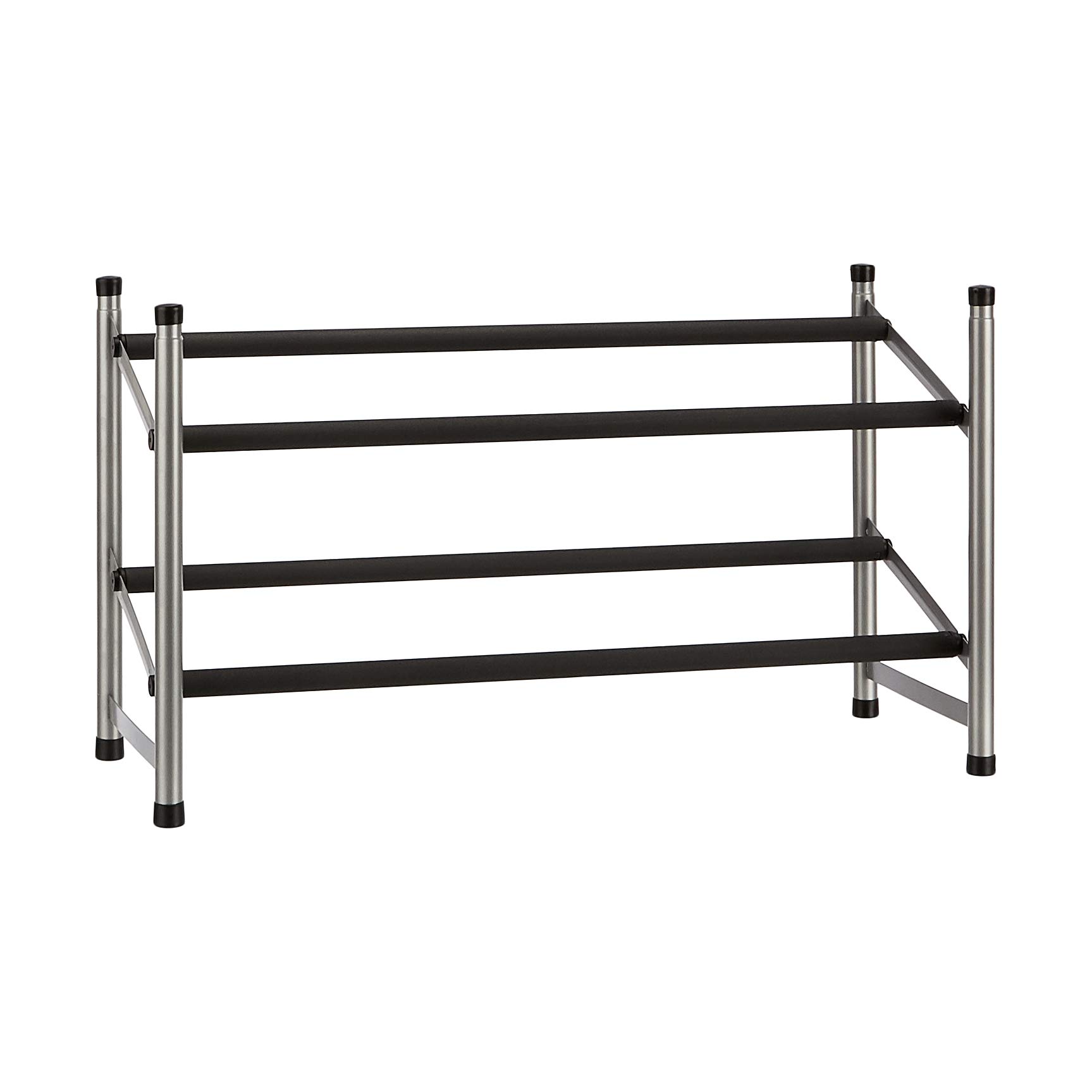 AmazonBasics Easy Assemble Shoe Rack - 2-Tier, Silver