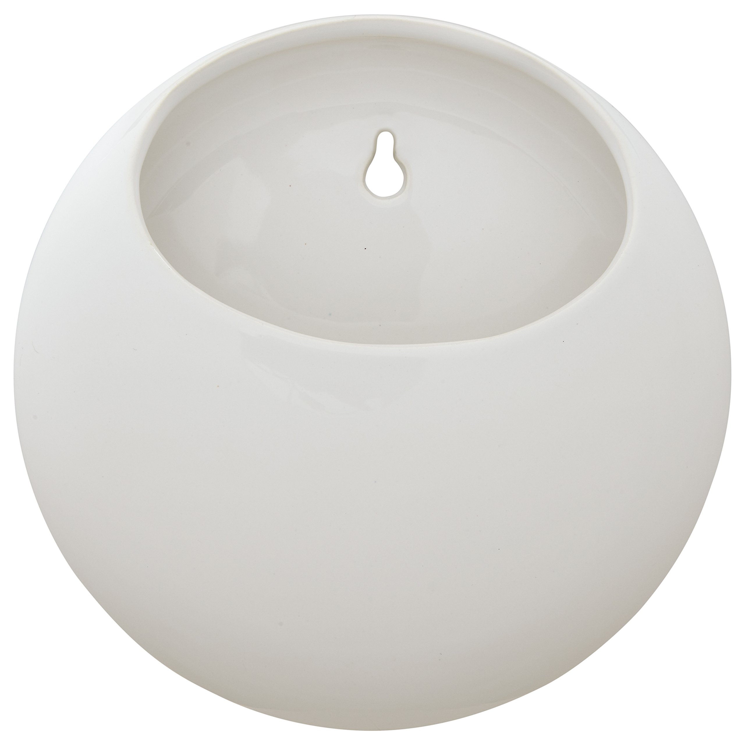 Amazon Brand – Rivet Round Wall Mount Planter, 7.75"H, Modern Earthenware, White