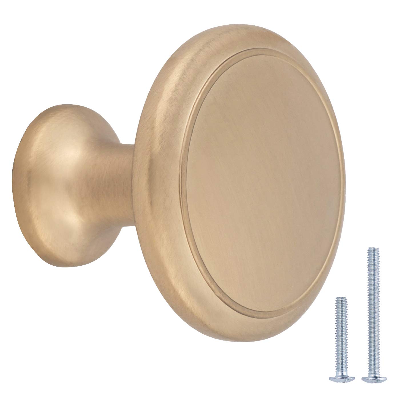 AmazonBasics Modern Top Ring Cabinet Knob, 1.16" Diameter, Golden Champagne, 25-Pack