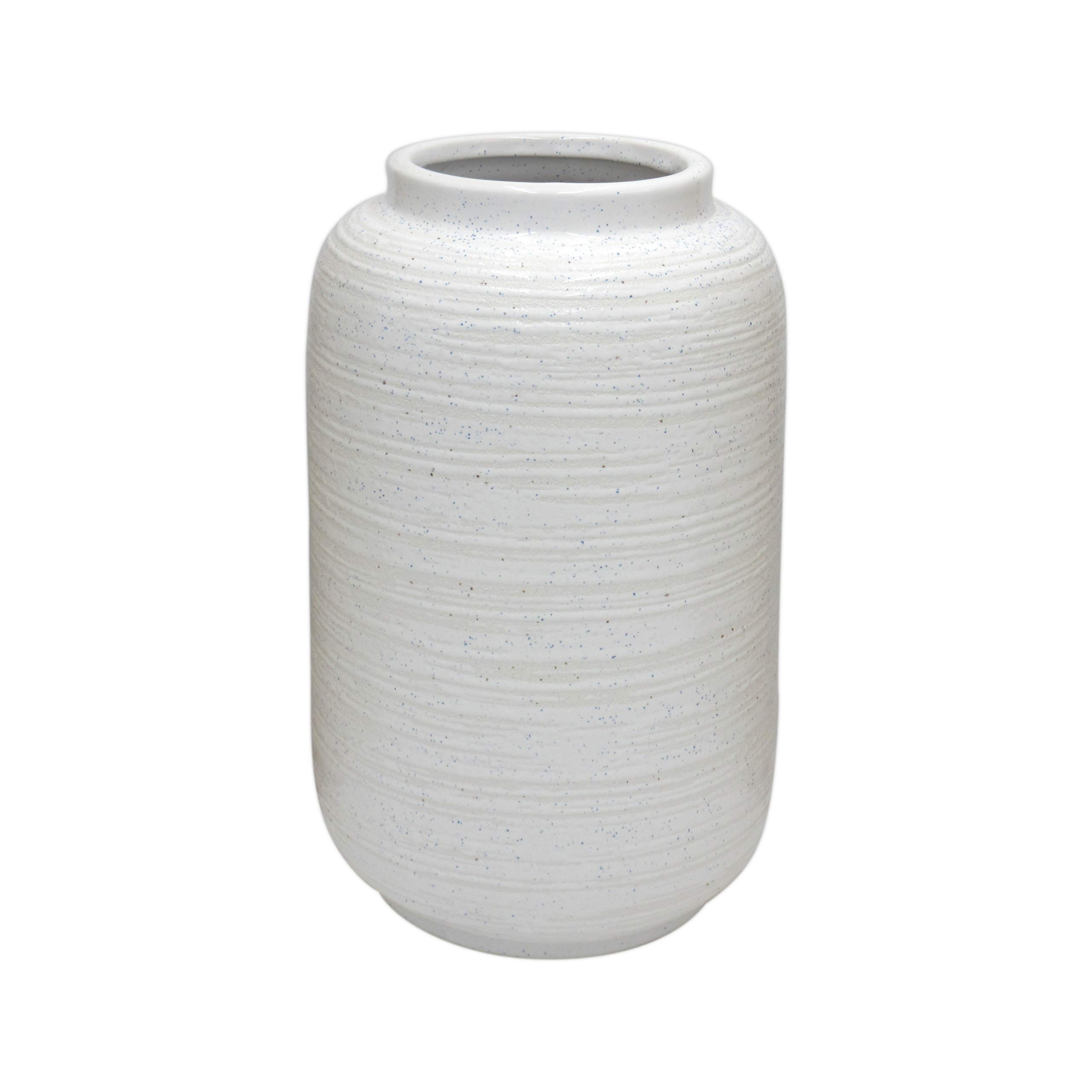 Amazon Brand – Stone & Beam Textured Modern Vase, 12.4"H, White