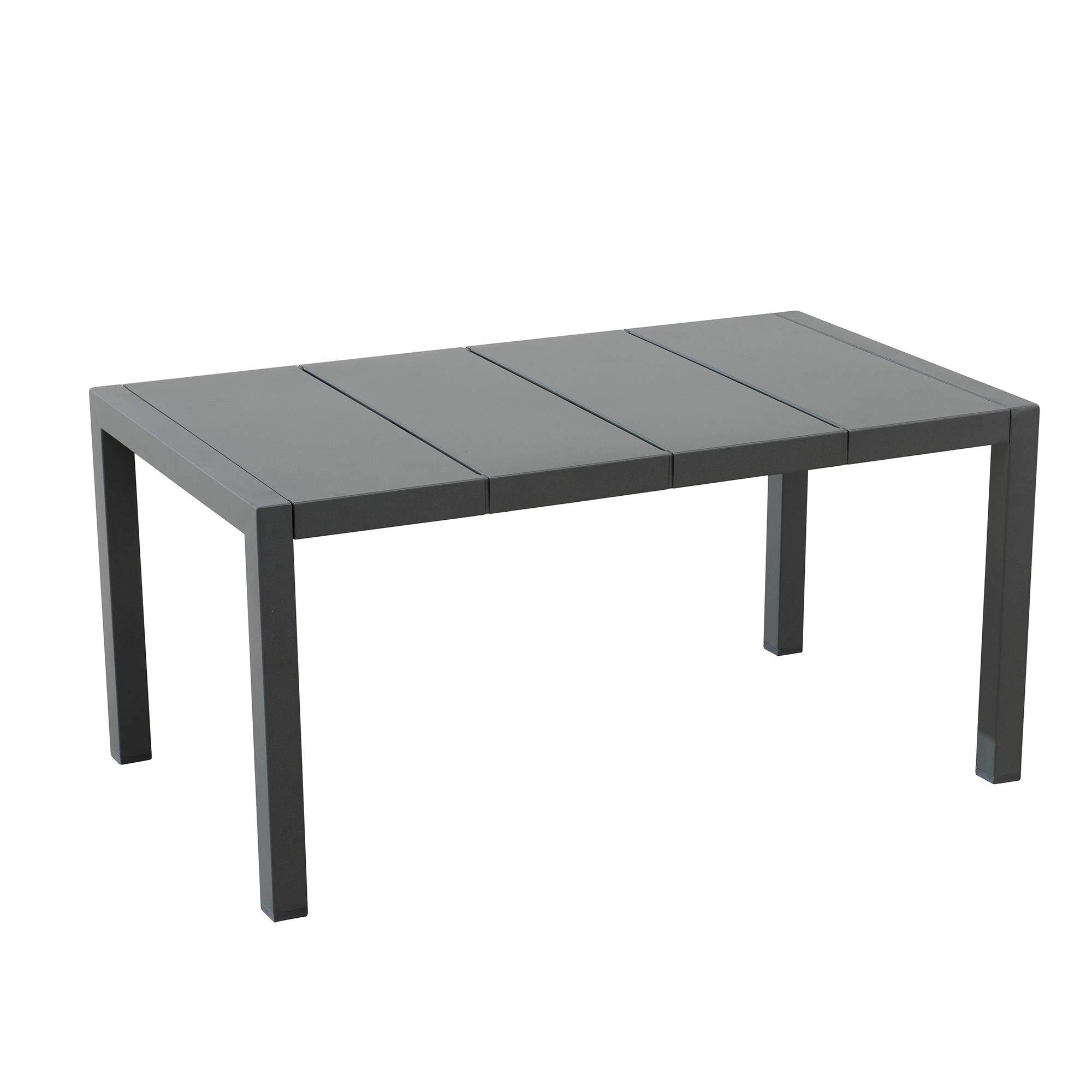 Amazon Brand - Ravenna Home Archer Outdoor Patio Steel Coffee Table with Panel Top, 38"W, Gray
