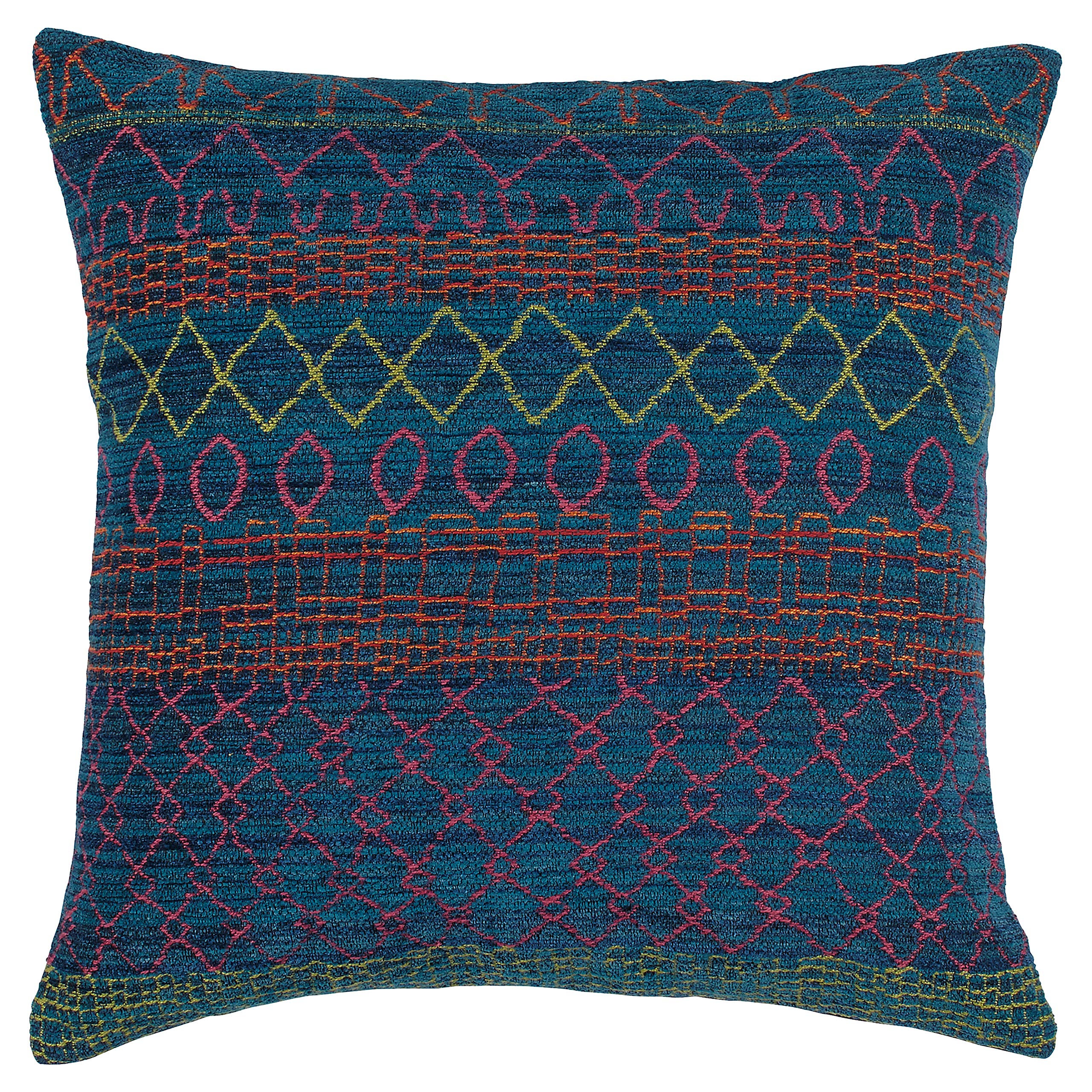 Amazon Brand – Rivet Tropical Chenille Woven Decorative Throw Pillow, 17" x 17", Teal