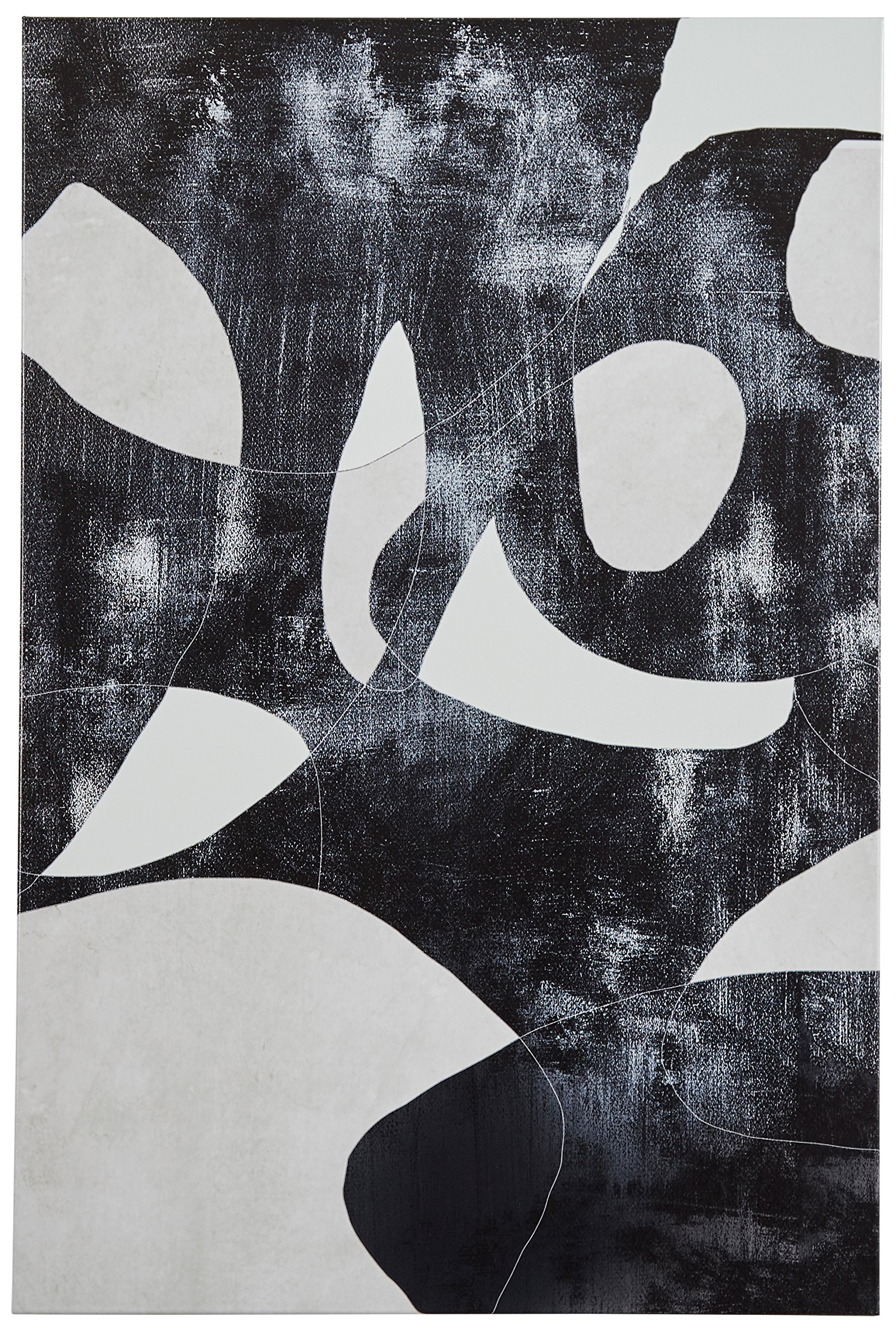 Amazon Brand – Rivet Black and White Abstract Canvas Print, 16" x 24"