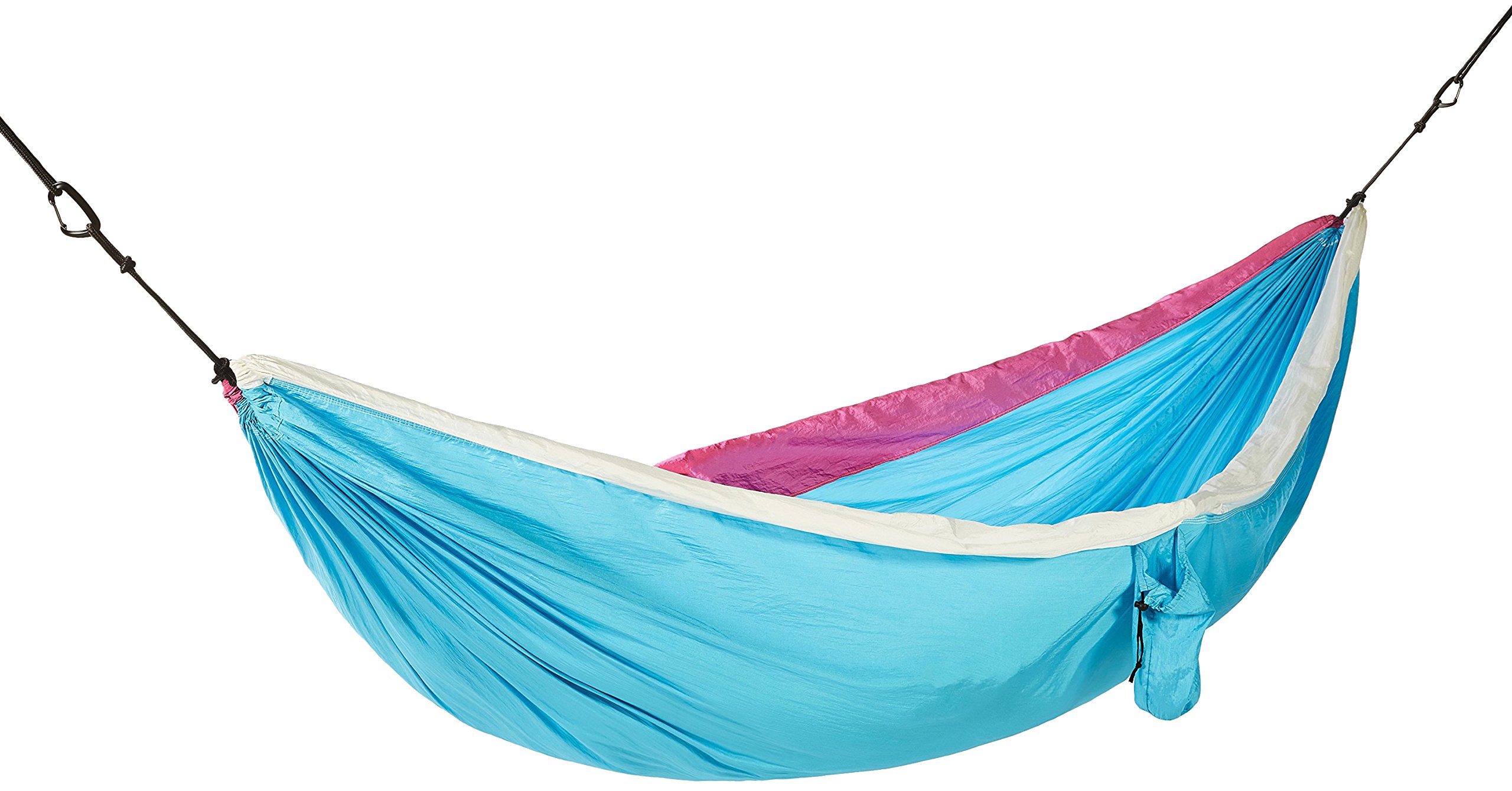AmazonBasics Lightweight Extra-Strong Nylon Double Camping Hammock- Sky Blue/White