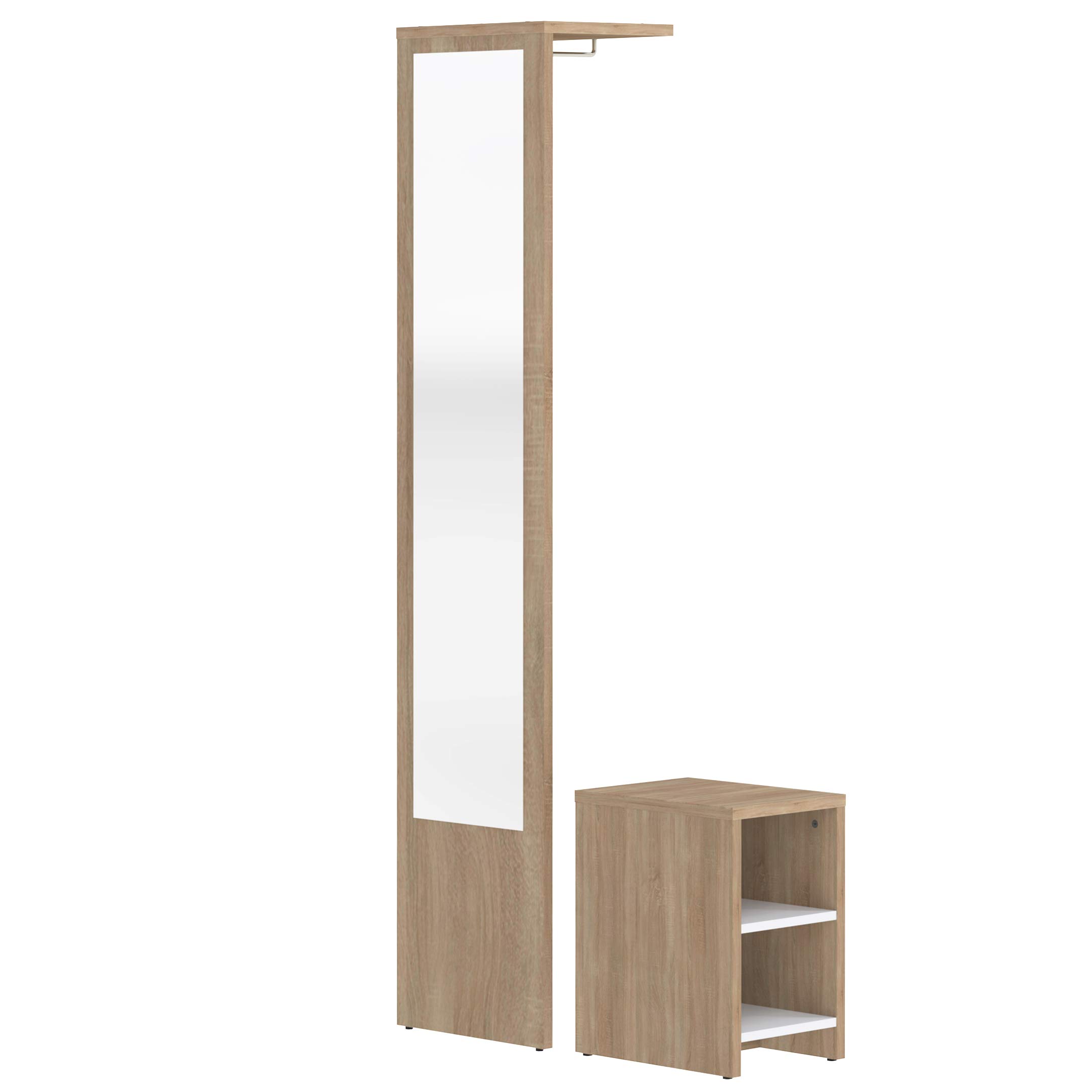 Marchio Amazon - Movian Deva - Mobile da ingresso, 40 x 33 x 188 cm (L x P x A), colore quercia