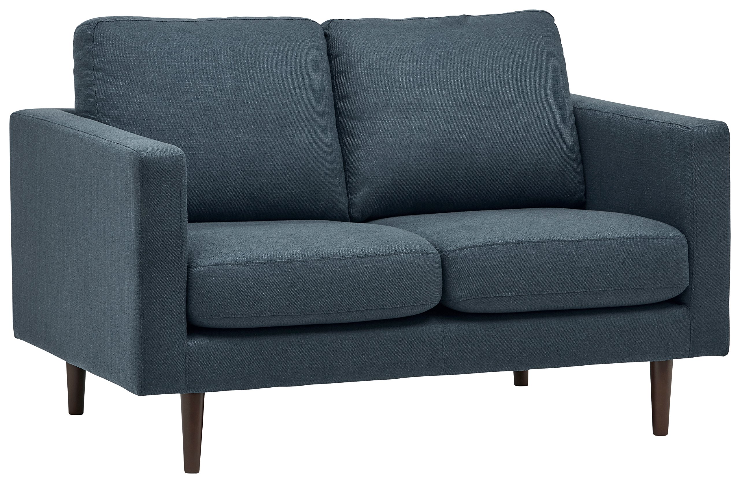 Amazon Brand – Rivet Revolve Modern Upholstered Loveseat Sofa, 56"W, Denim Blue