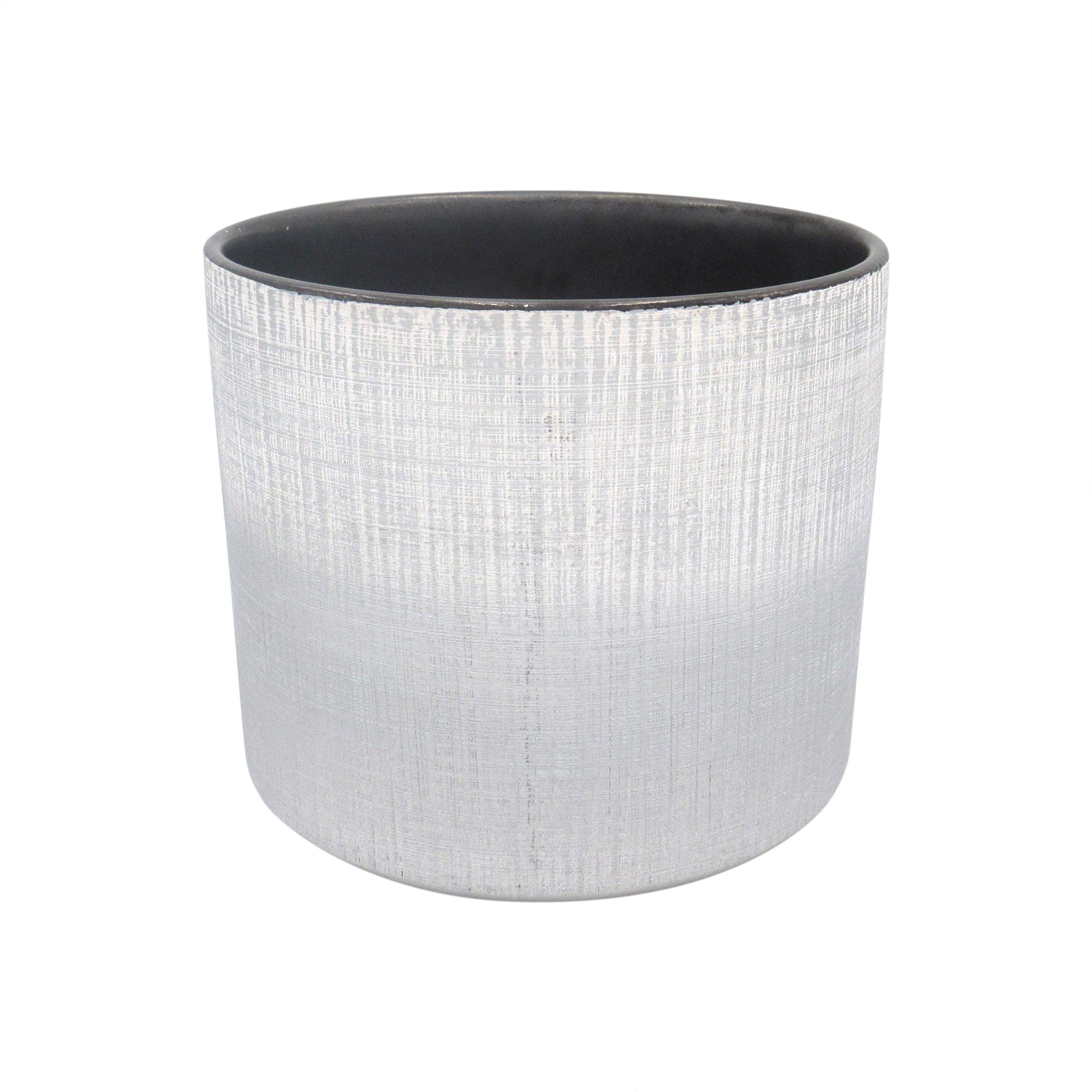 Amazon Brand – Stone & Beam Mid-Century 100% Stoneware Planter, 7.87"H, Pale Gray