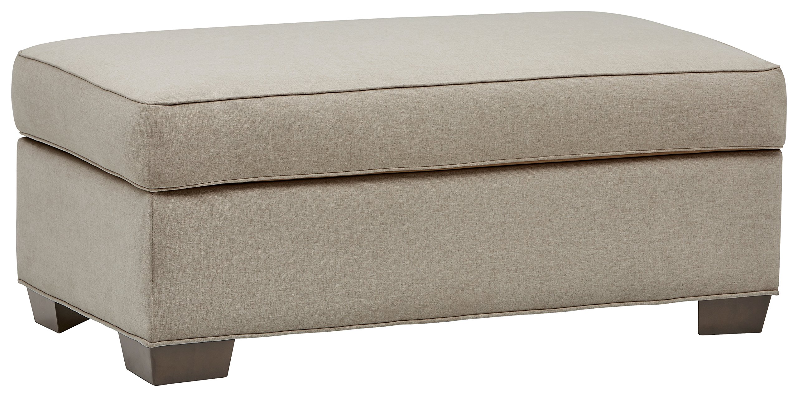 Amazon Brand – Stone & Beam Kristin Round Arm Storage Ottoman, Stone, 43.5"W