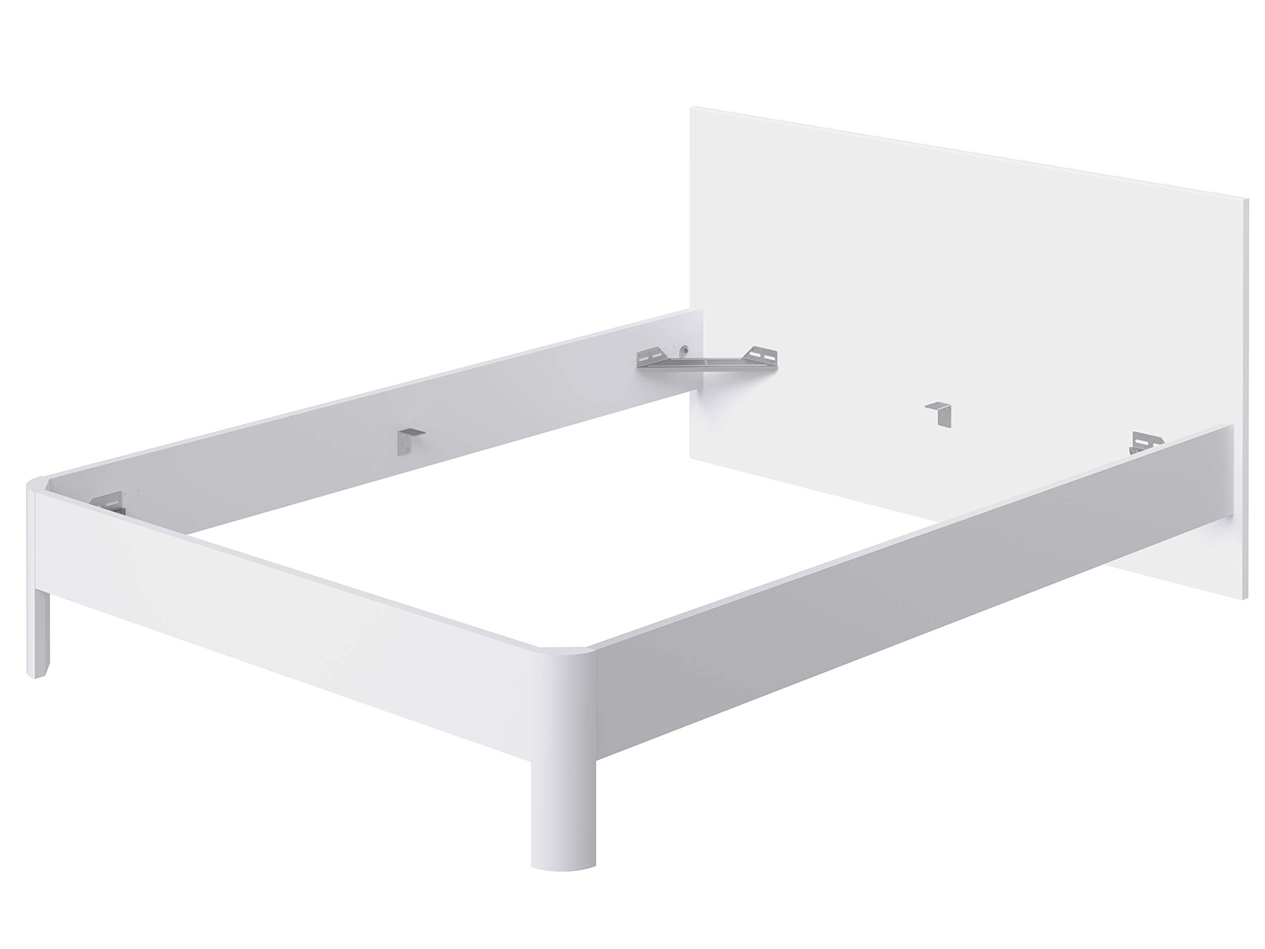 Marca Amazon - Movian Indre Modern - Base para cama de matrimonio con cabecero, 194,5 x 144,5 x 80 cm (blanco)
