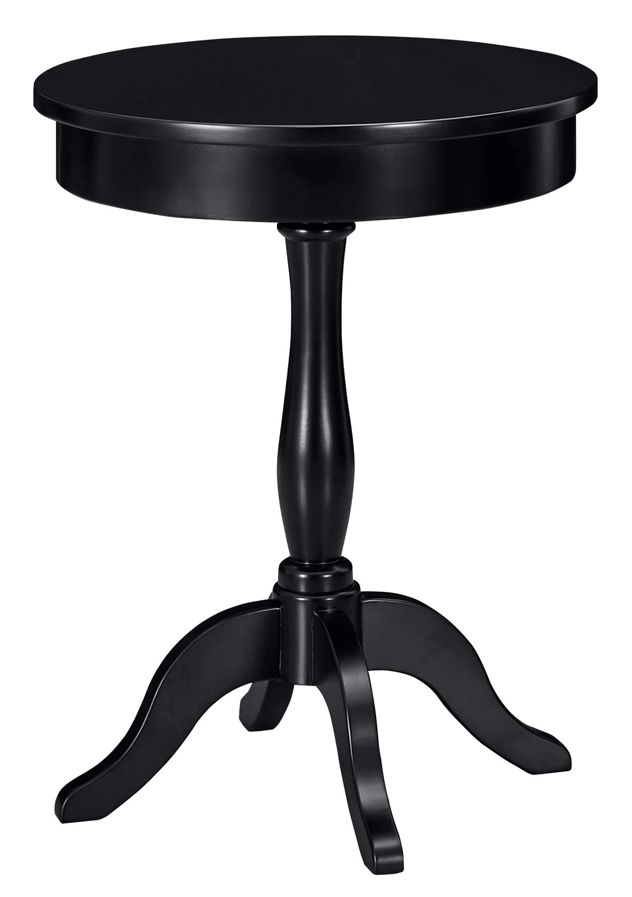 Amazon Brand – Ravenna Home Morley Classic Round Pedestal Side End Table, 20"W, Black