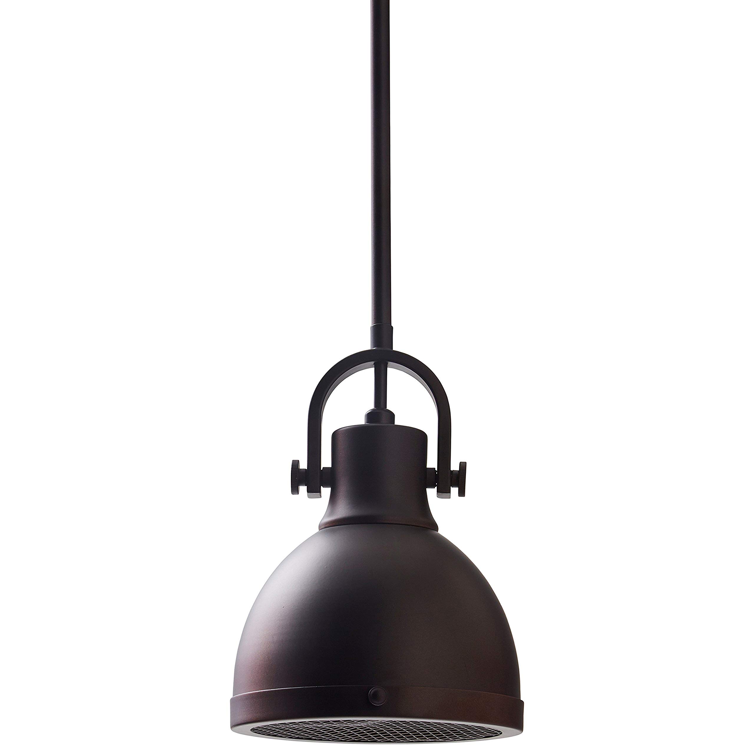 Amazon Brand – Stone & Beam Emmons Industrial Ceiling Pendant Chandelier Fixture With Light Bulb, Adjustable 11.25"- 59.25"H, Oil-Rubbed Bronze