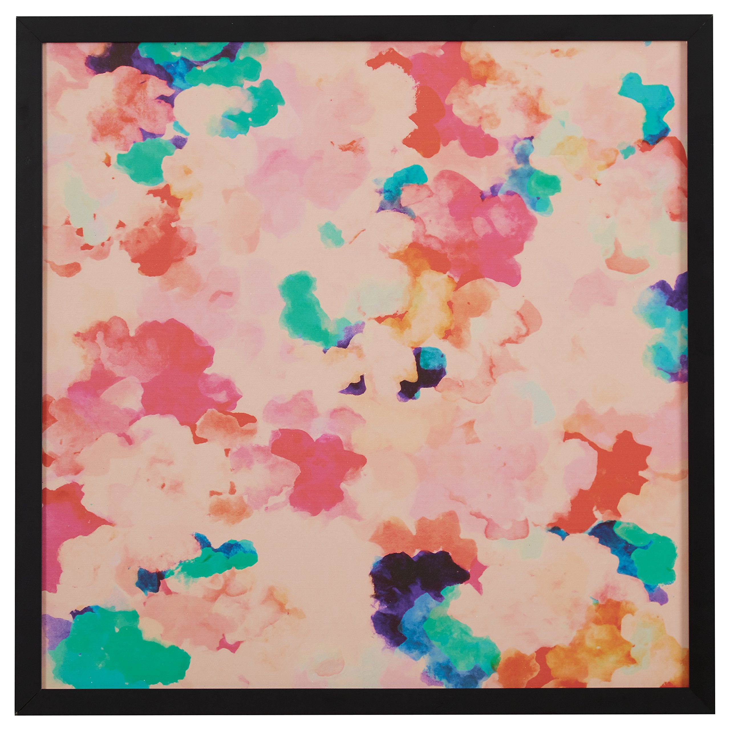 Amazon Brand – Rivet Spring Pink Floral Print in a Black Wood Frame Wall Art, 30" x 30"
