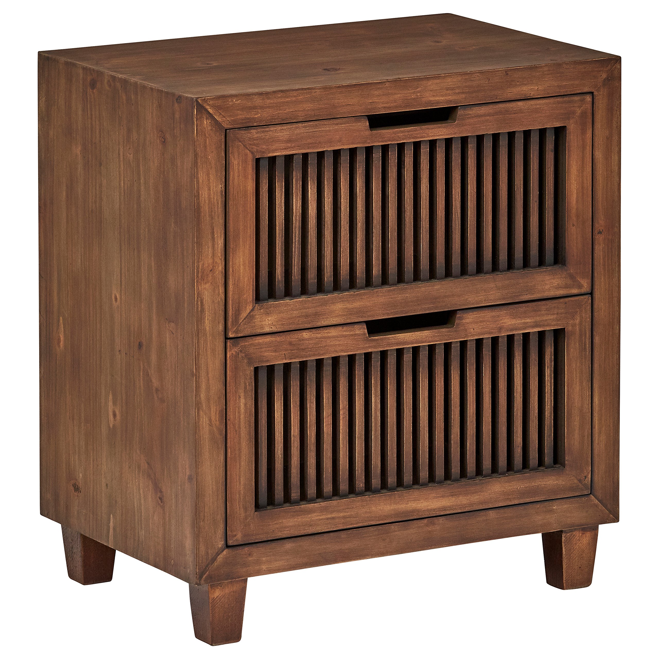 Amazon Brand – Stone & Beam Cabernet Slatted 2-Drawer Cabinet, 23.6"W, Ash