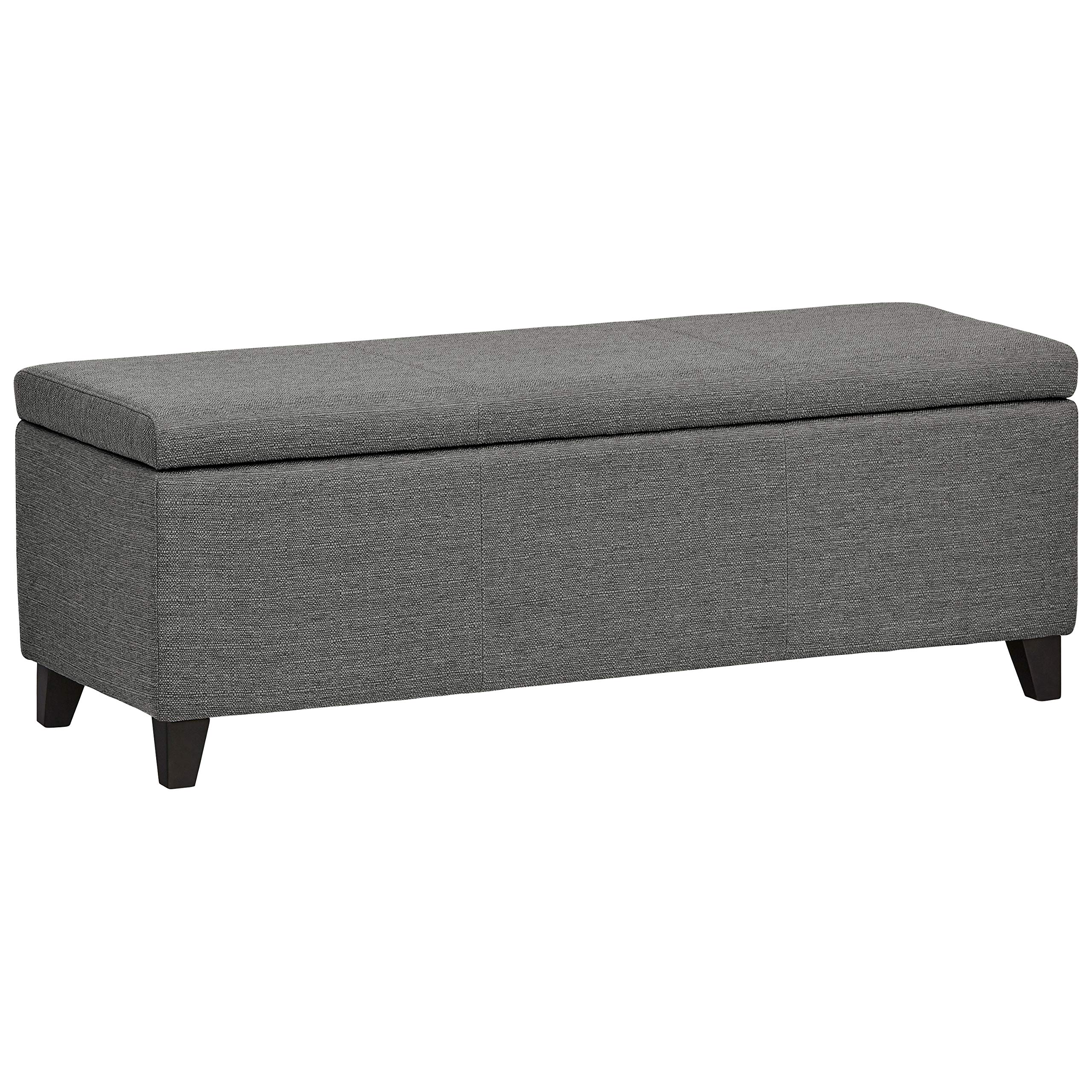 Amazon Brand – Ravenna Home Tolt Upholstered Storage Ottoman Bench, 48"W, Charcoal