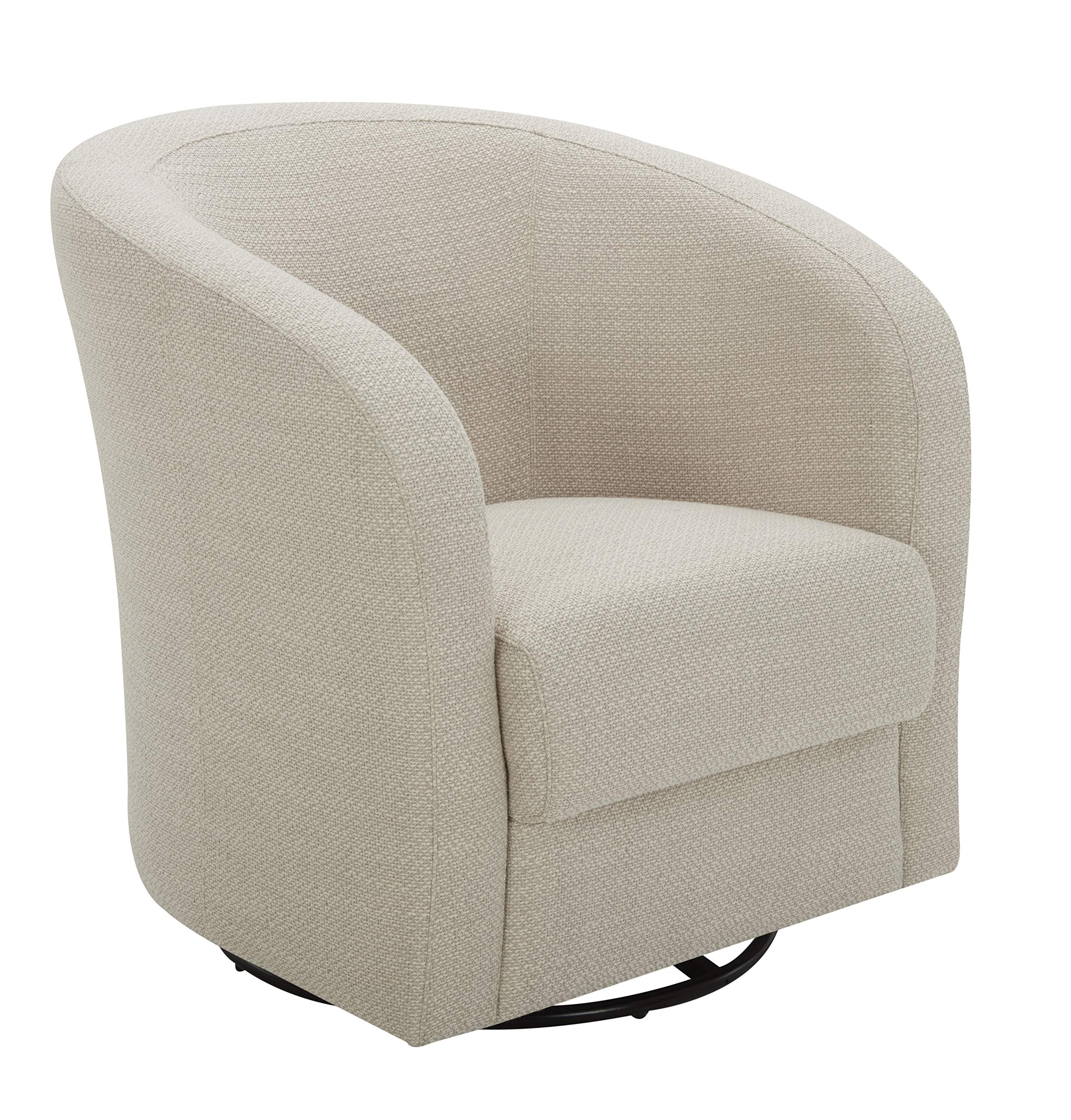 Amazon Brand – Rivet Rione Modern Upholstered Swivel Chair with Rounded Back, 30.3"W, Stucco