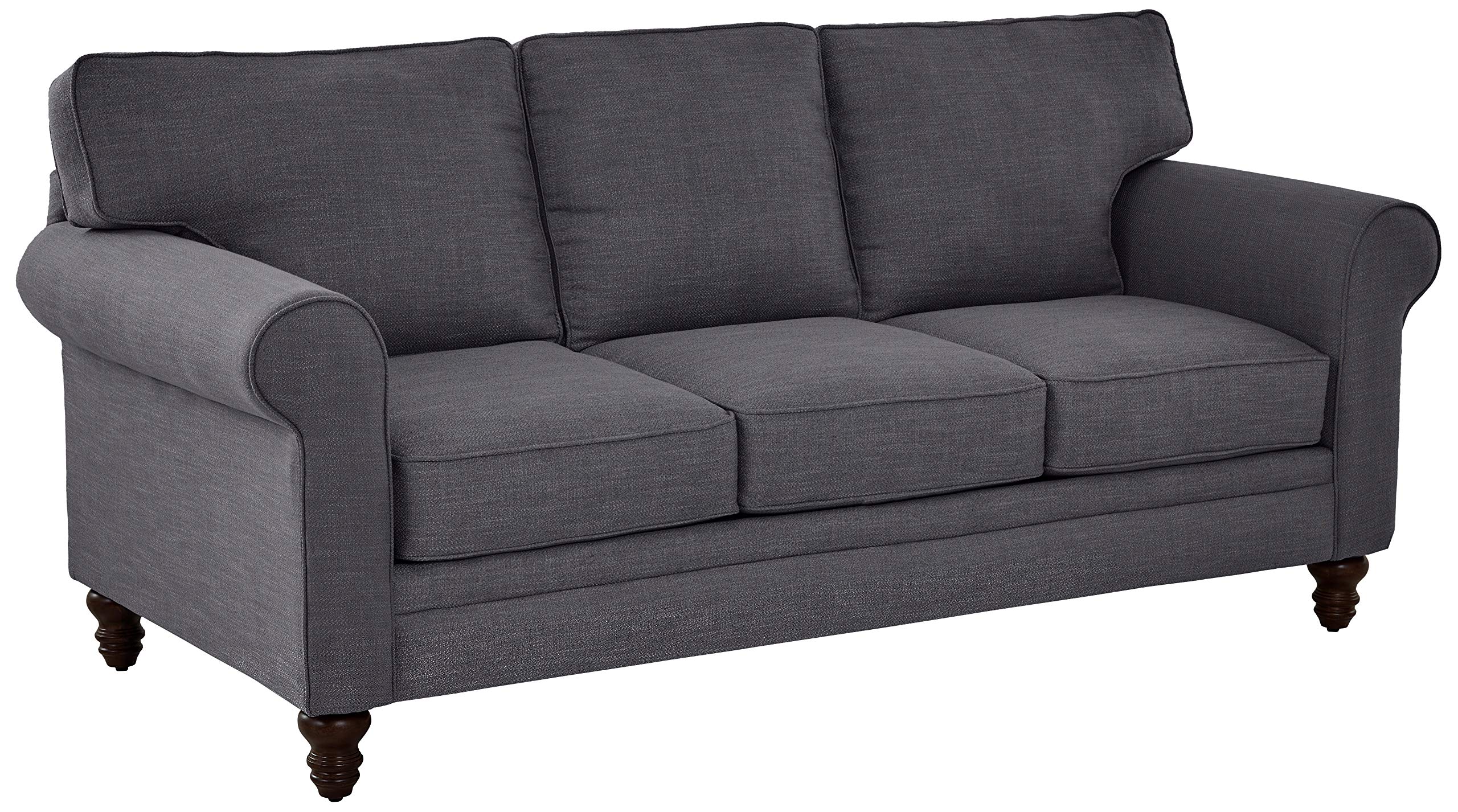Amazon Brand – Ravenna Home Randall Rolled Arm Sofa, 83"W, Slate Blue