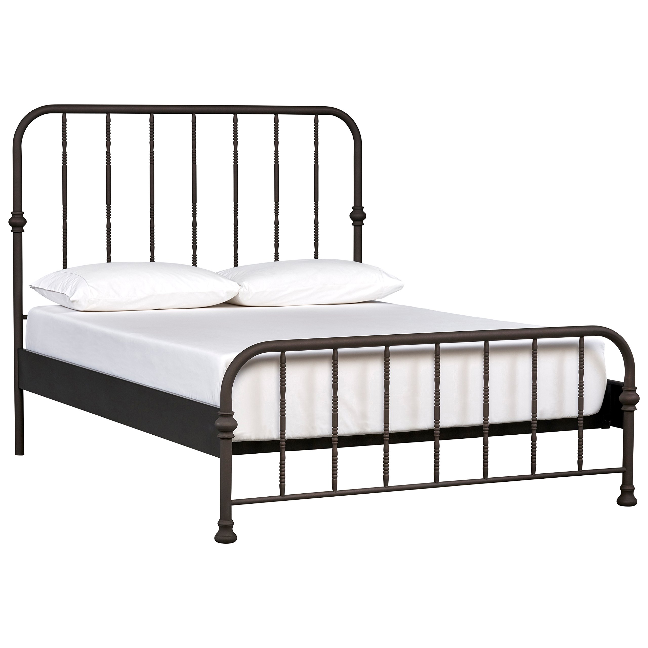 Amazon Brand – Stone & Beam Duwamish Classic Metal King Bed with Headboard, 80.5"W, Dark Bronze