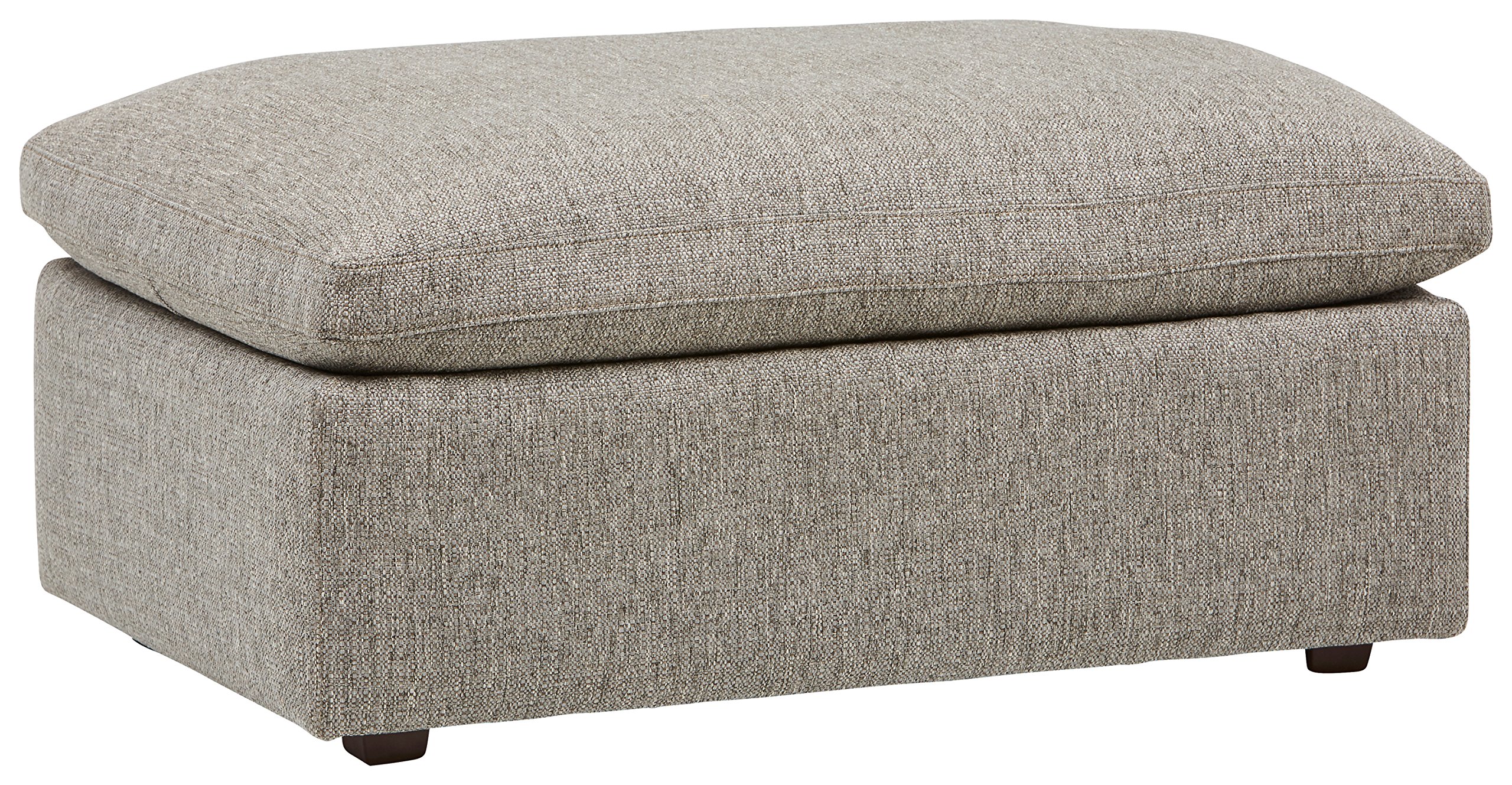 Amazon Brand – Stone & Beam Hoffman Down-Filled Performance Fabric Ottoman, 41" W, Grey Tweed