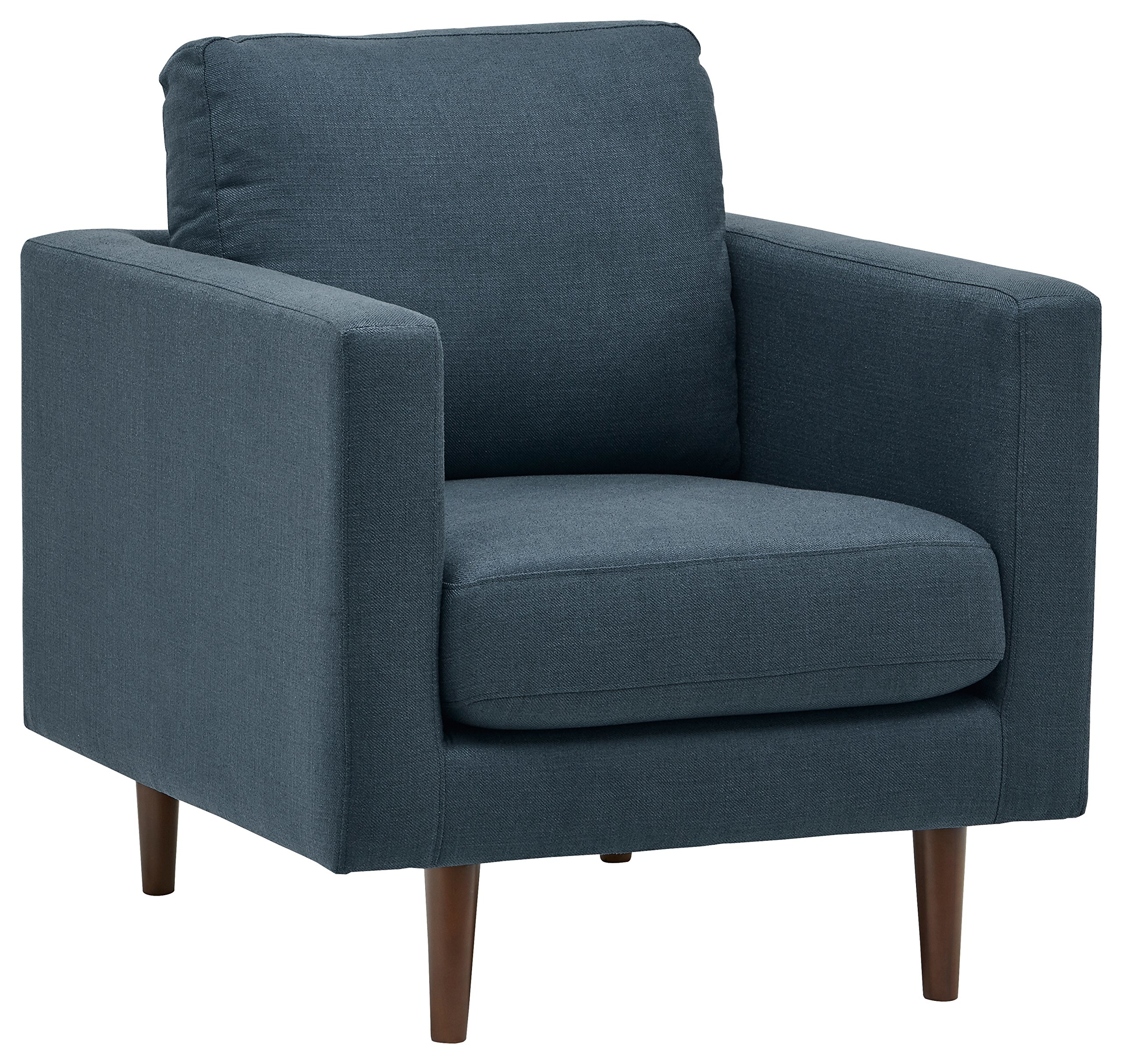 Amazon Brand – Rivet Revolve Modern Upholstered Armchair with Tapered Legs, 33"W, Denim Blue