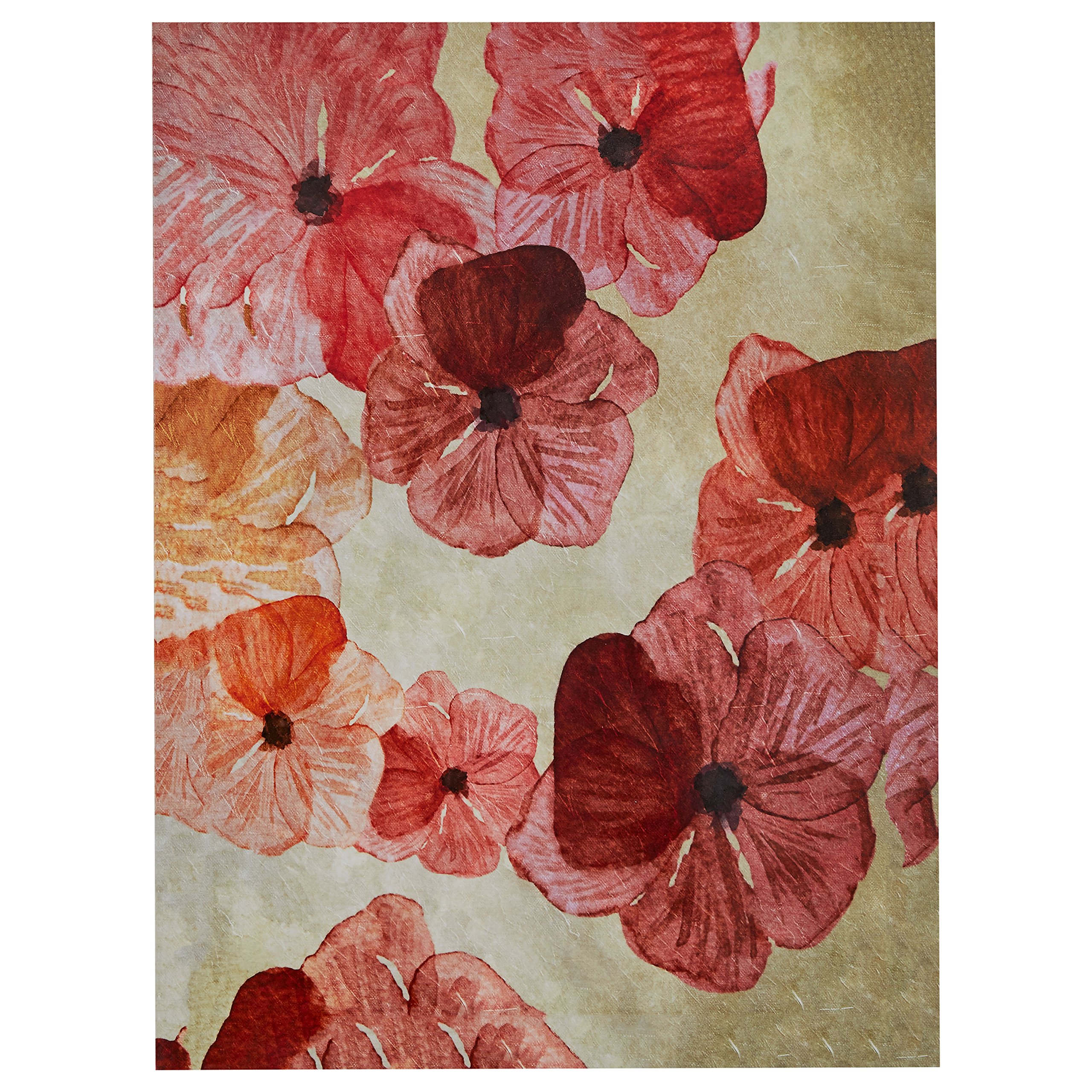 Amazon Brand – Stone & Beam Modern Red & Pink Floral Print Wall Art on Canvas, 30" x 40"