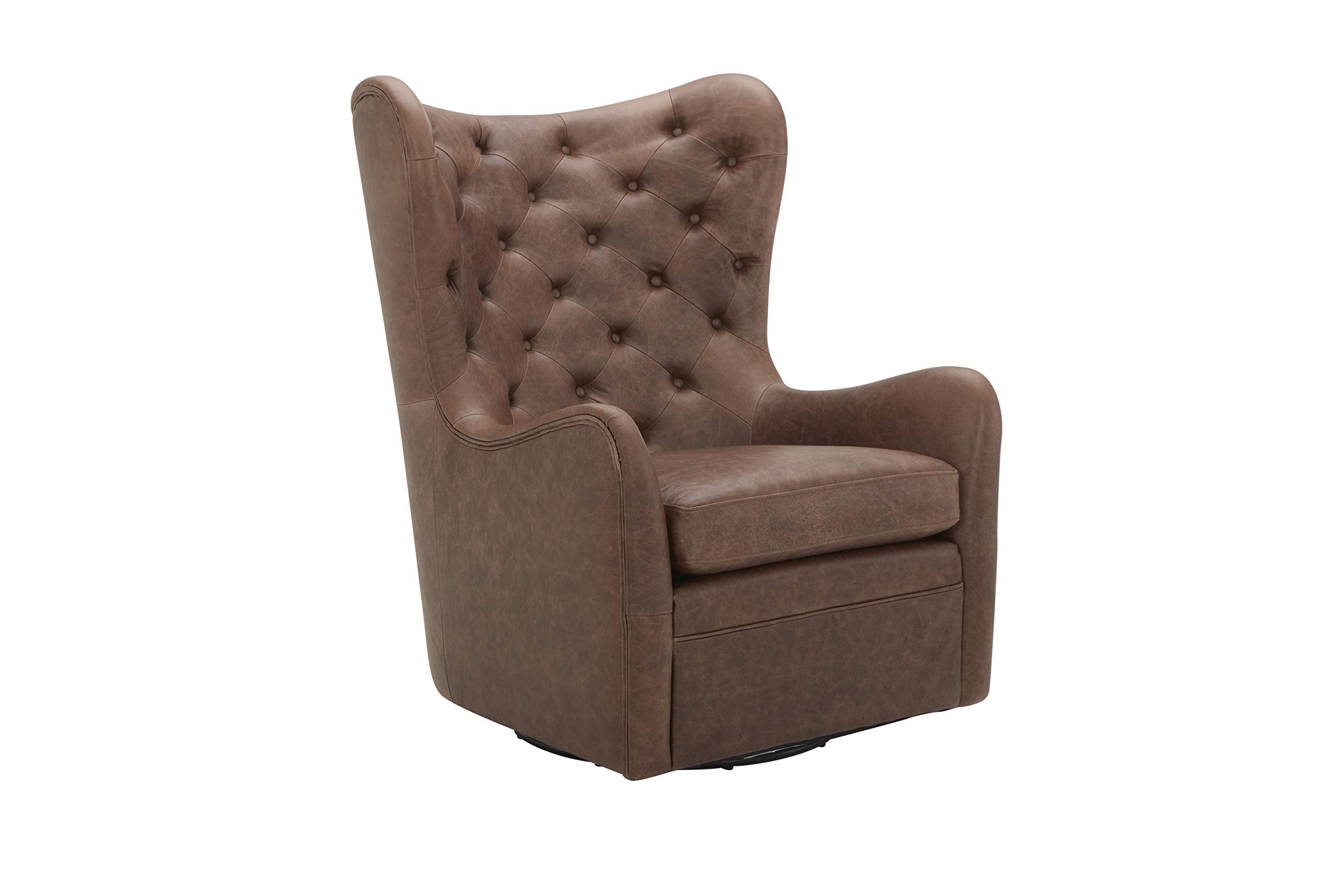 Amazon Brand – Stone & Beam Lessing Leather Glider, 32.7"W, Marseille Coffee
