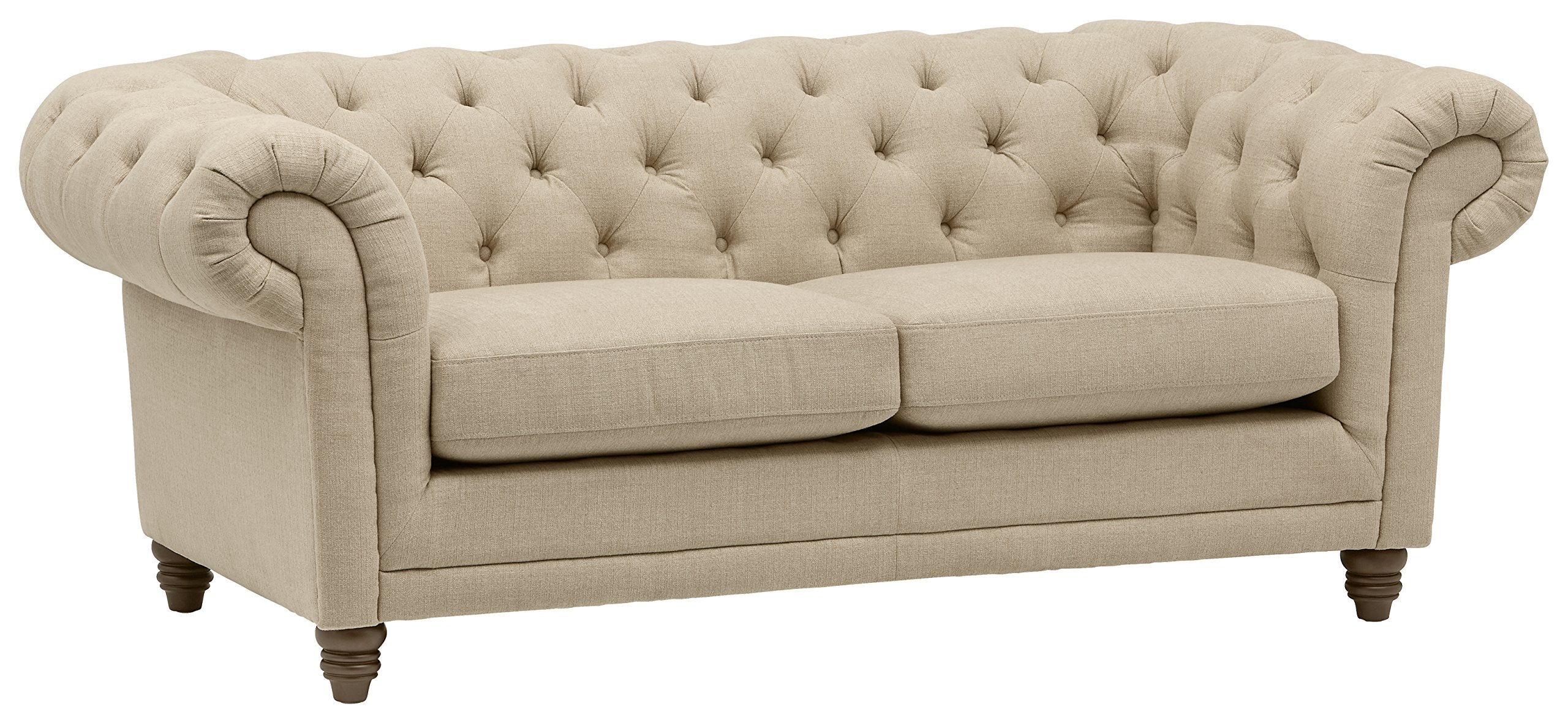 Amazon Brand – Stone & Beam Bradbury Chesterfield Tufted Loveseat Sofa Couch, 78.7"W, Hemp